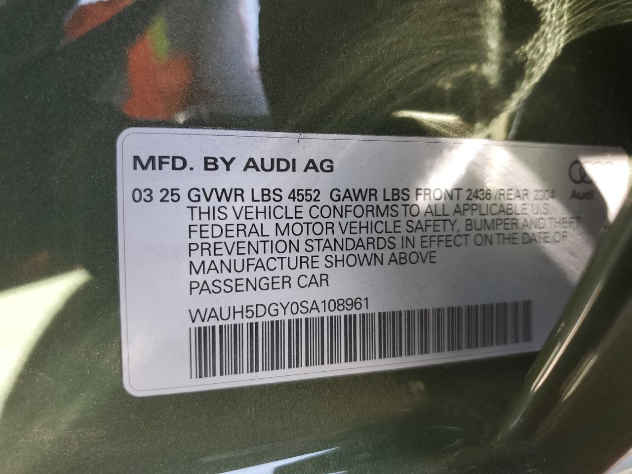 2025 Audi S3 Premium Plus Green vin: WAUH5DGY0SA108961