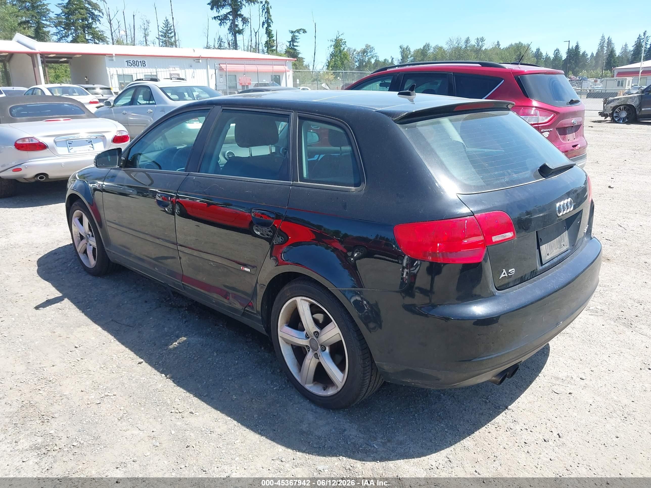 2008 Audi A3 2.0t Black vin: WAUHE78P28A171821