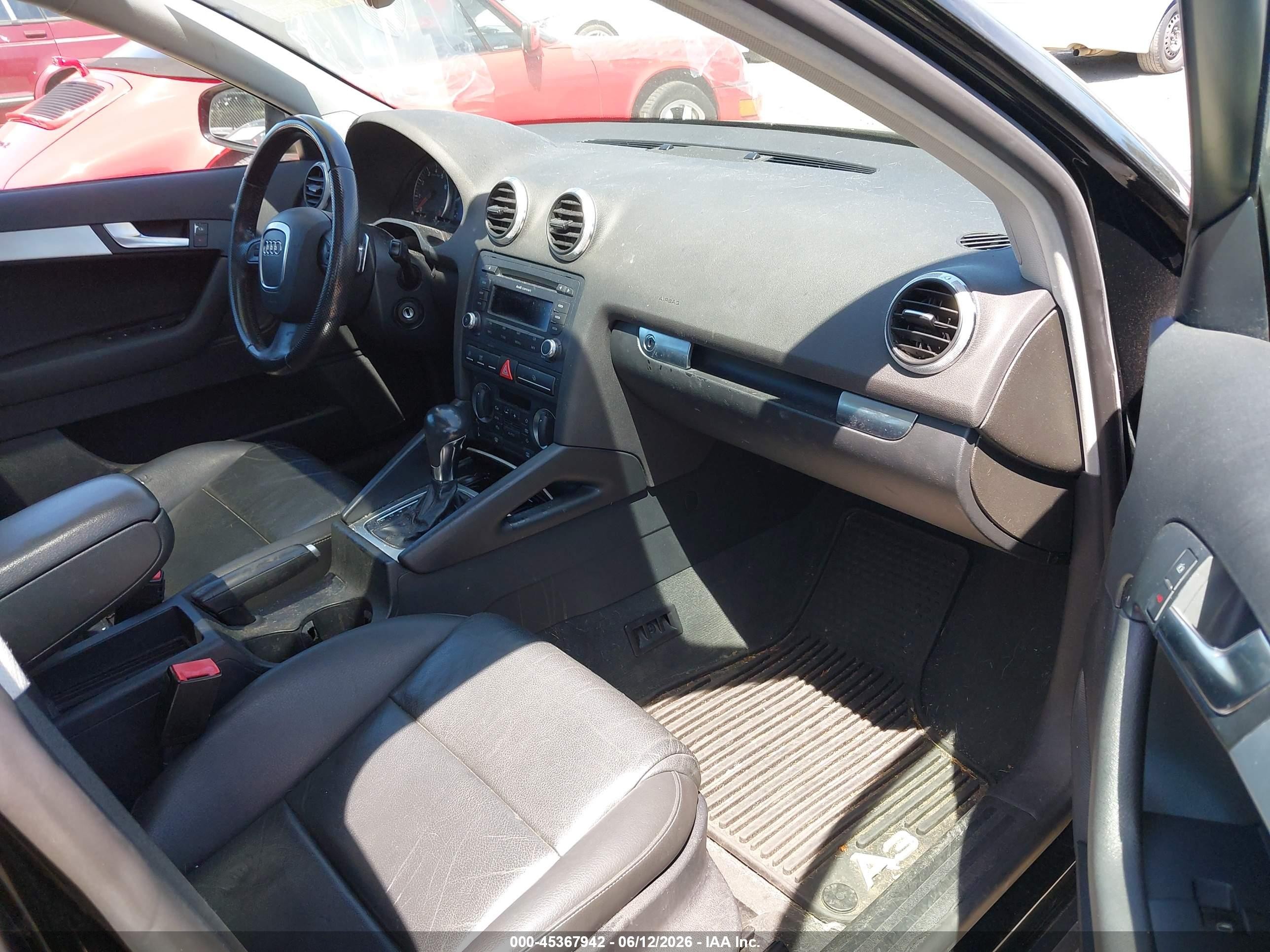 2008 Audi A3 2.0t Black vin: WAUHE78P28A171821