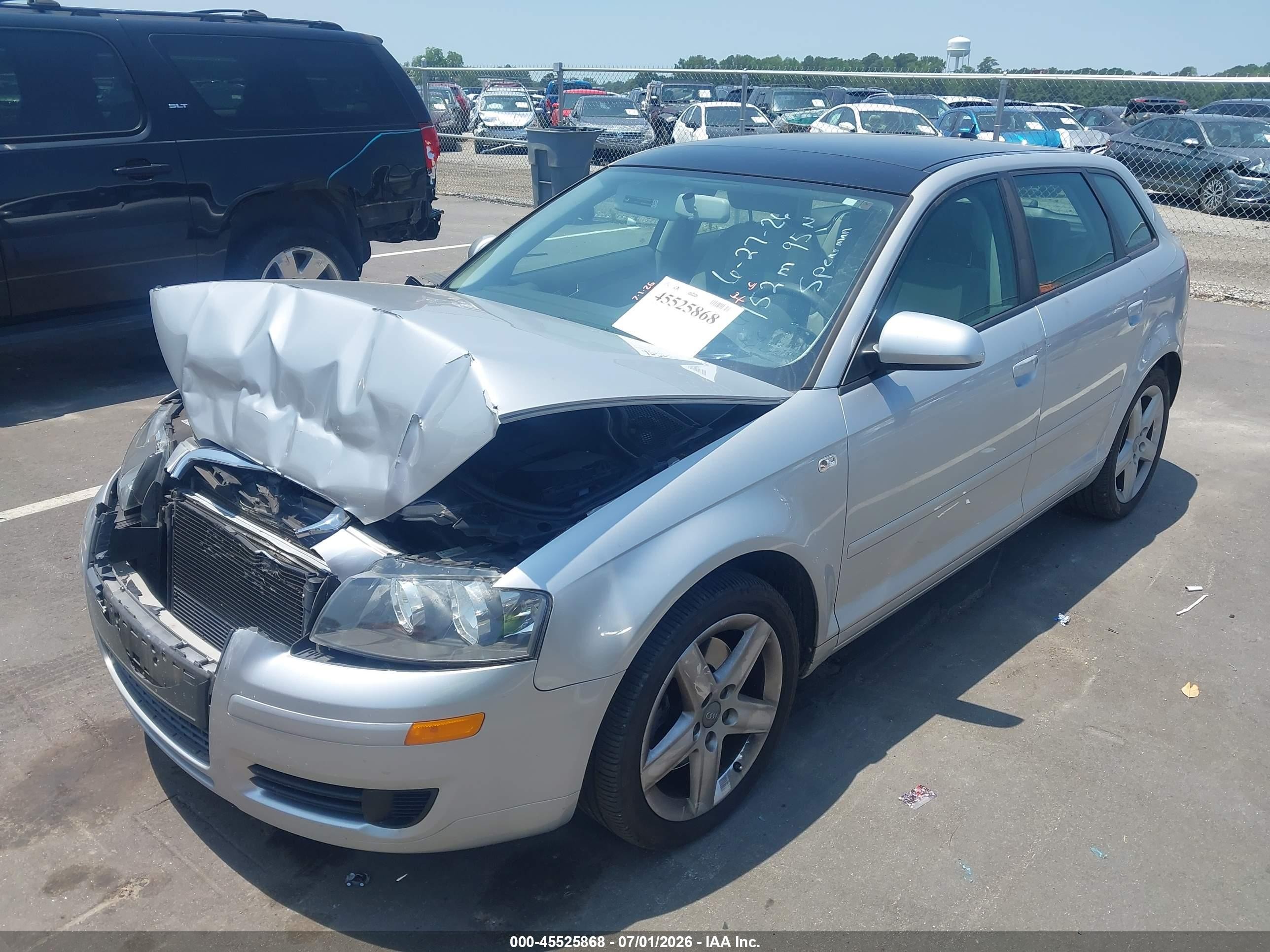 2006 Audi A3 2.0t Silver vin: WAUHF78P96A163077
