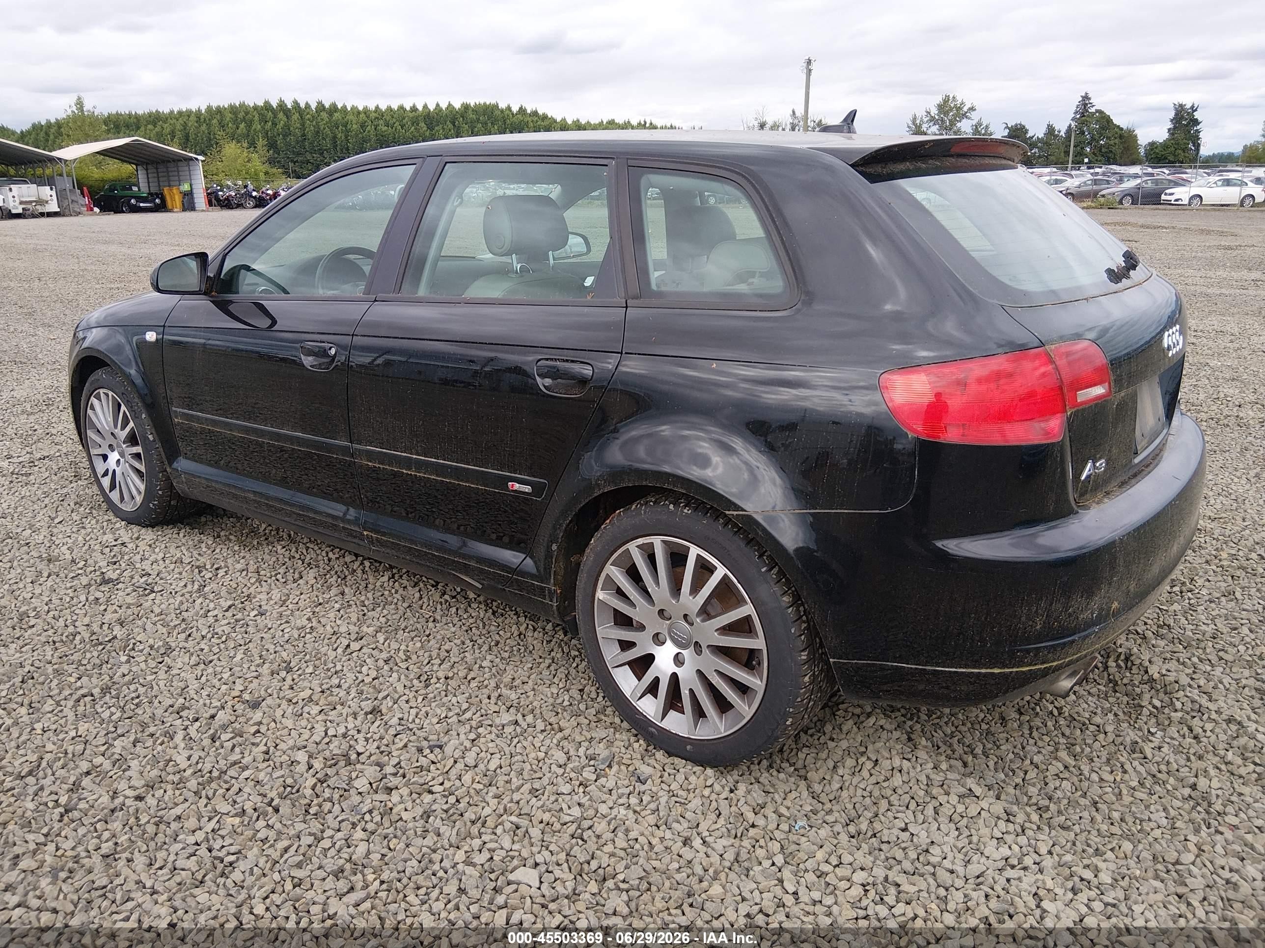 2007 Audi A3 2.0t Black vin: WAUHF78PX7A055634