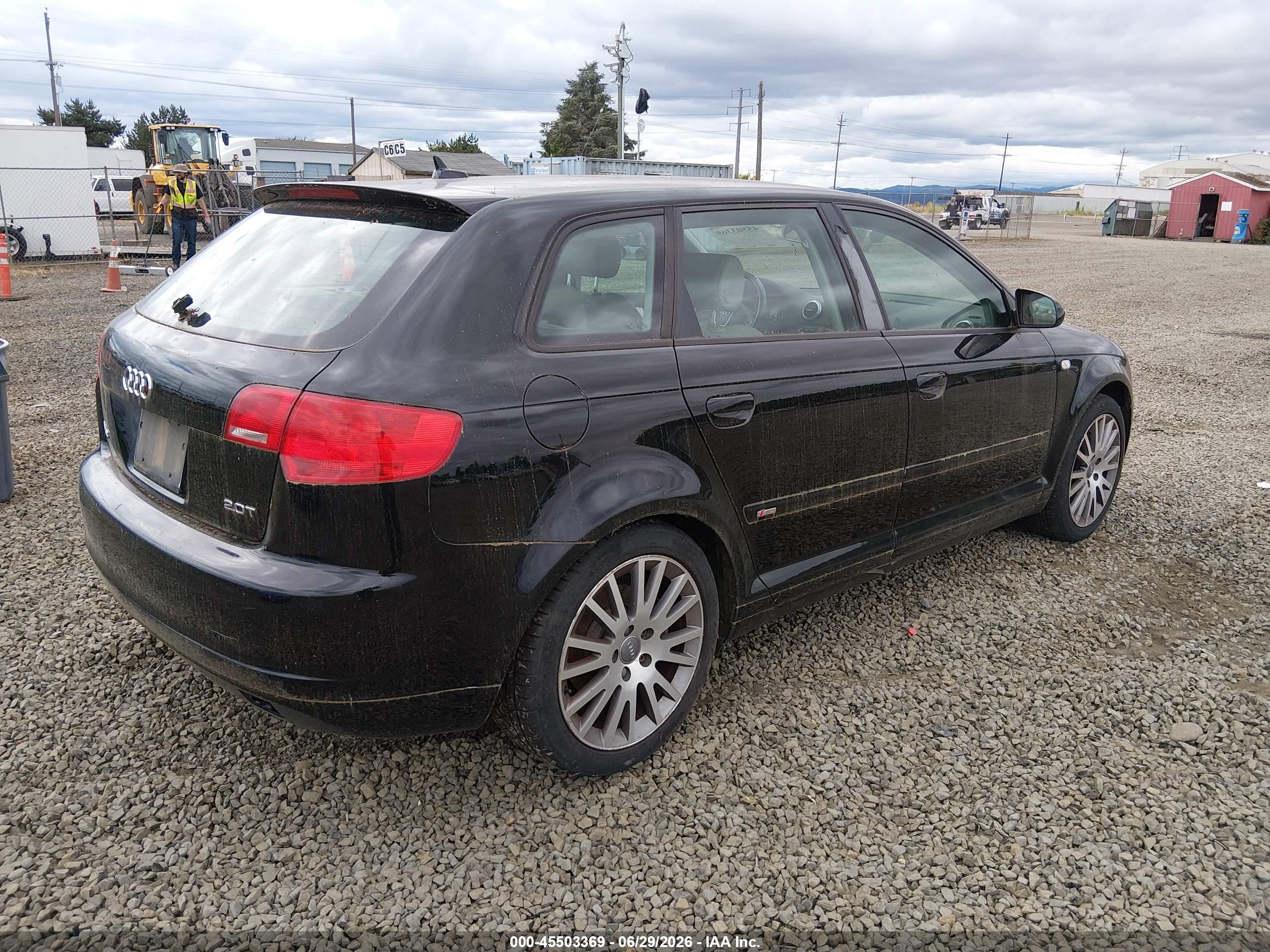 2007 Audi A3 2.0t Black vin: WAUHF78PX7A055634