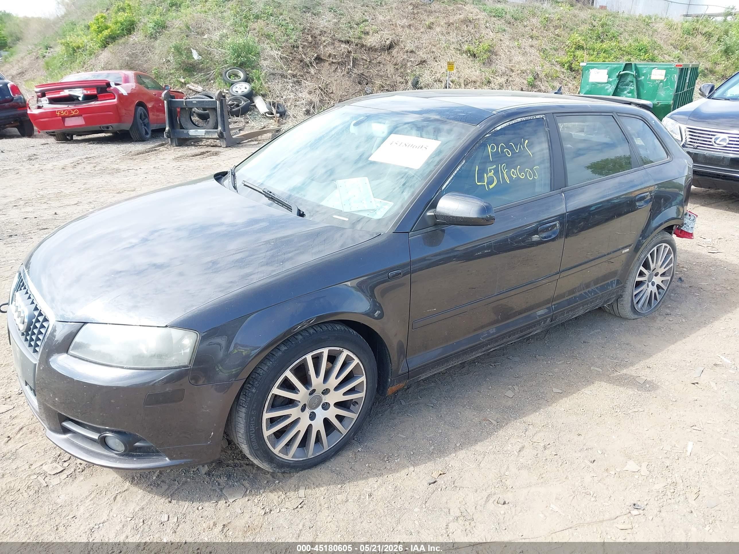 2007 Audi A3 2.0t Black vin: WAUHF98PX7A214731