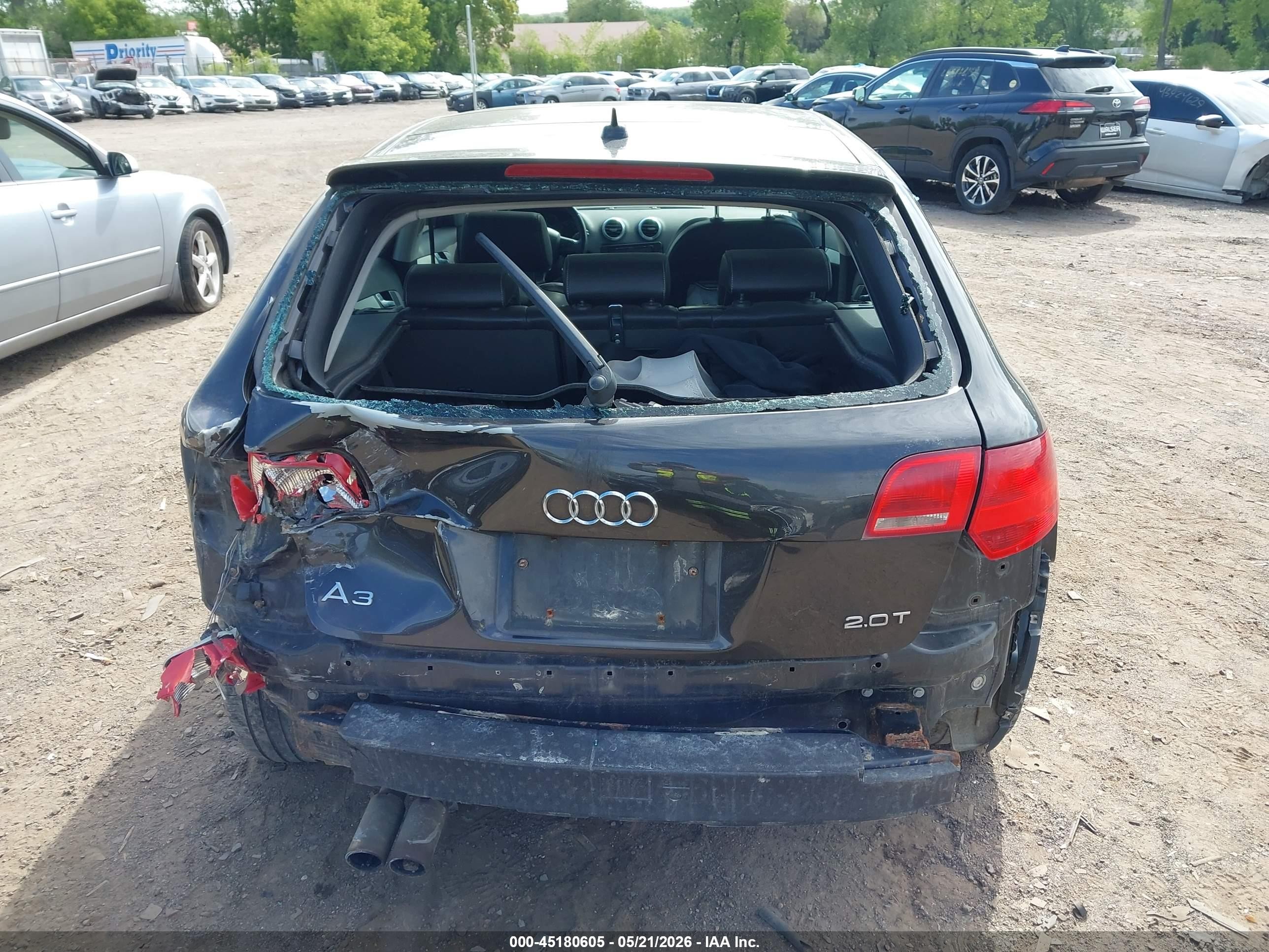 2007 Audi A3 2.0t Black vin: WAUHF98PX7A214731