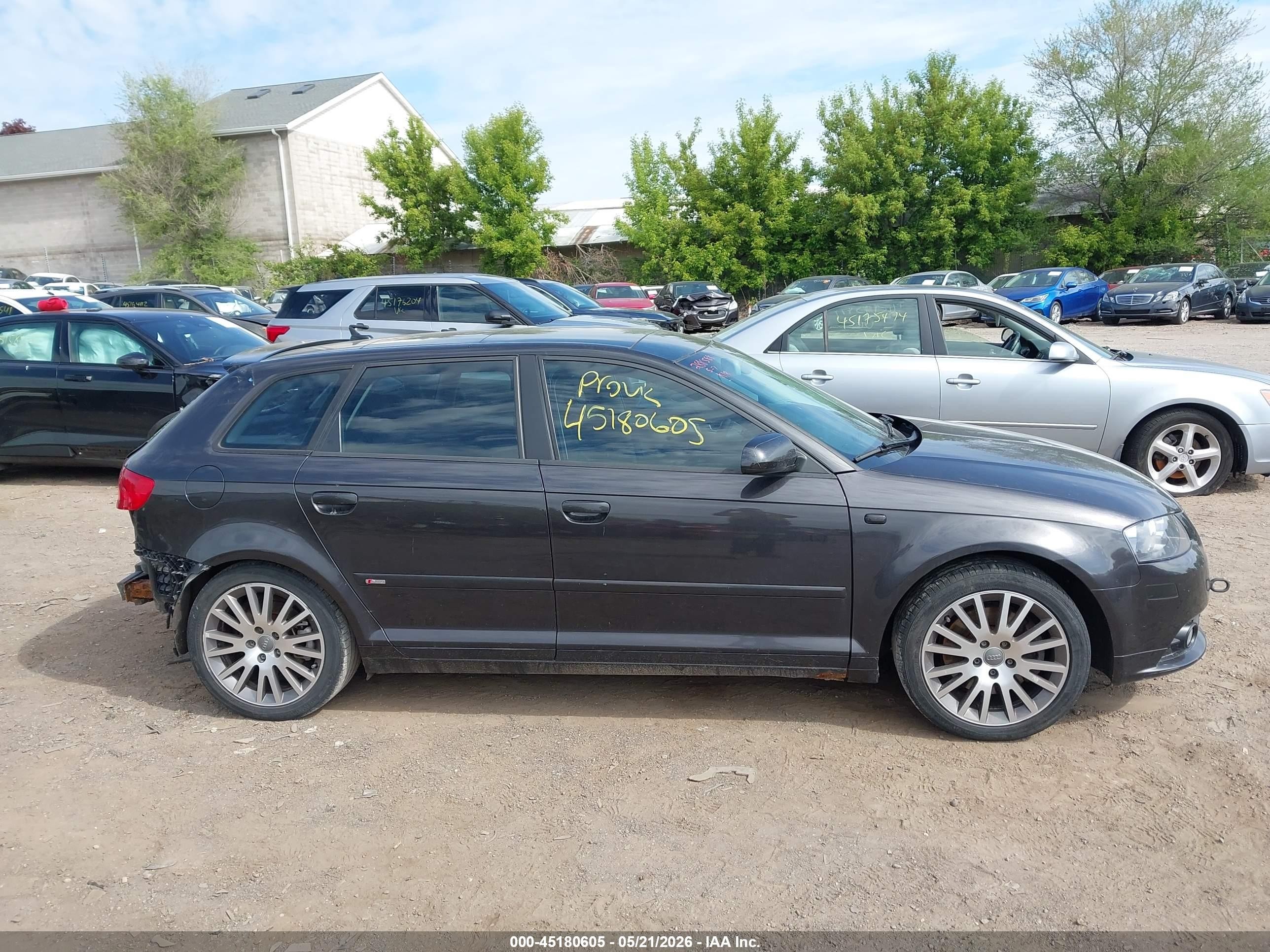 2007 Audi A3 2.0t Black vin: WAUHF98PX7A214731