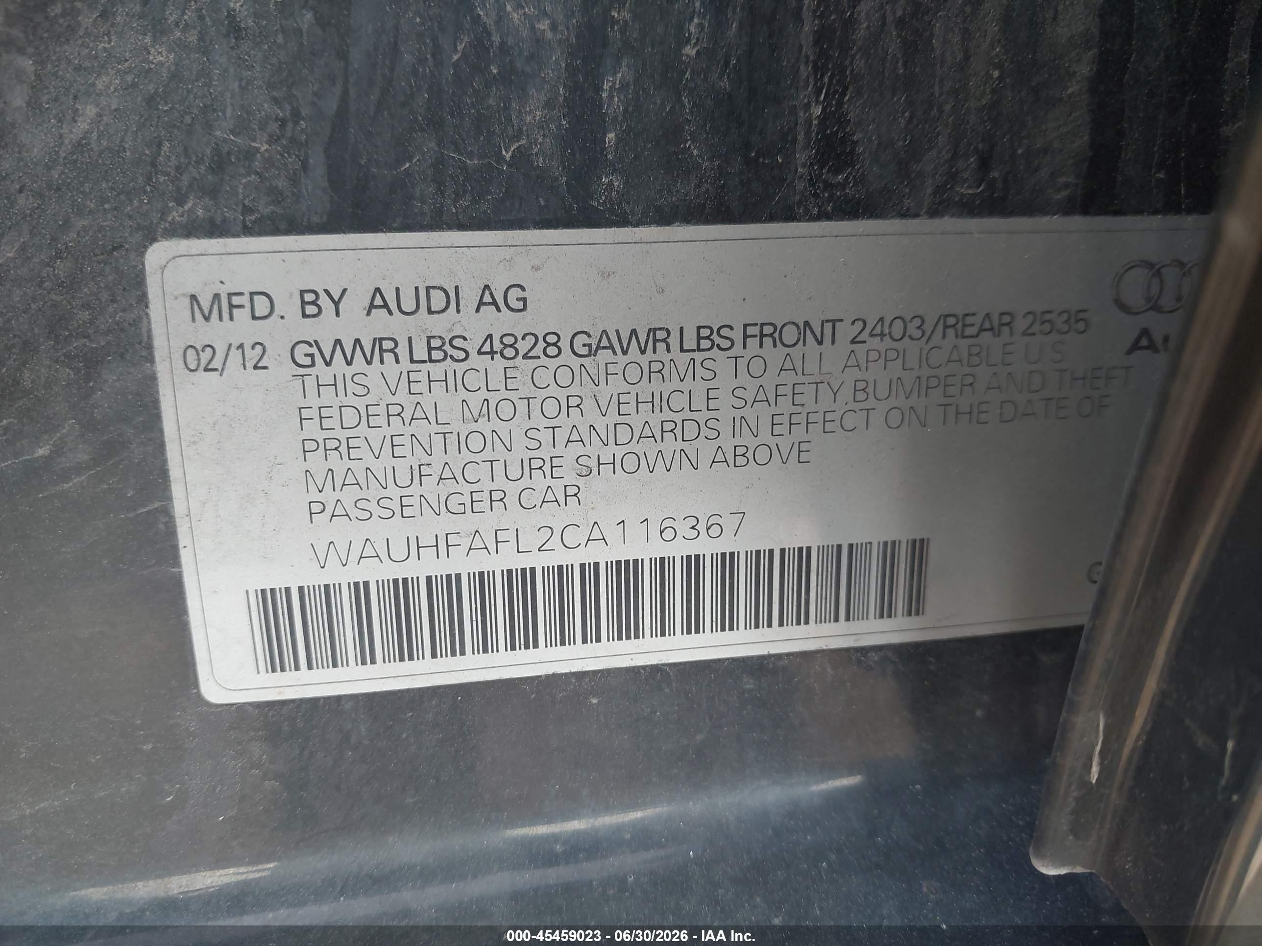 2012 Audi A4 2.0t Premium Plus Black vin: WAUHFAFL2CA116367