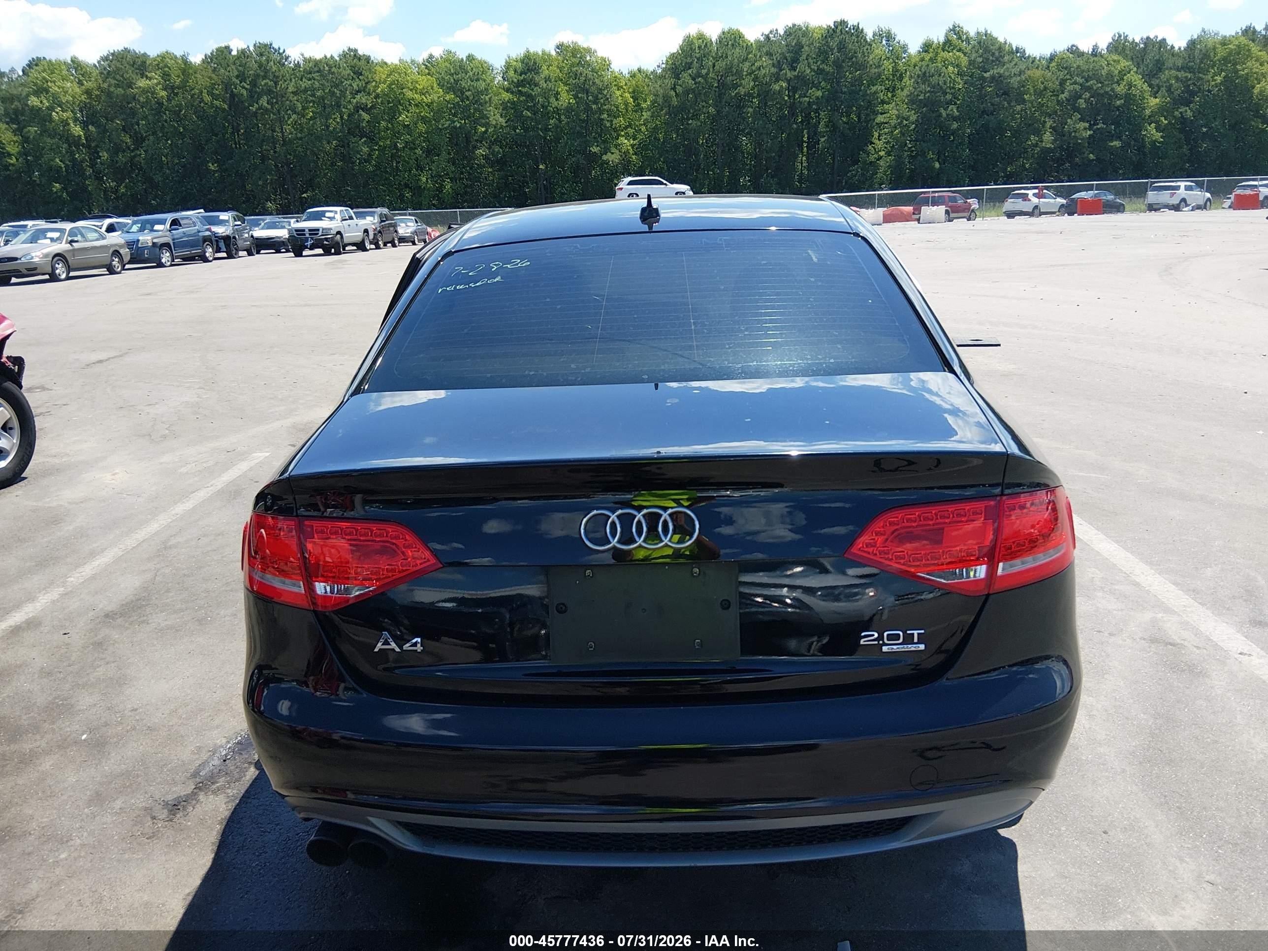 2012 Audi A4 2.0t Premium Black vin: WAUHFAFL3CN014777