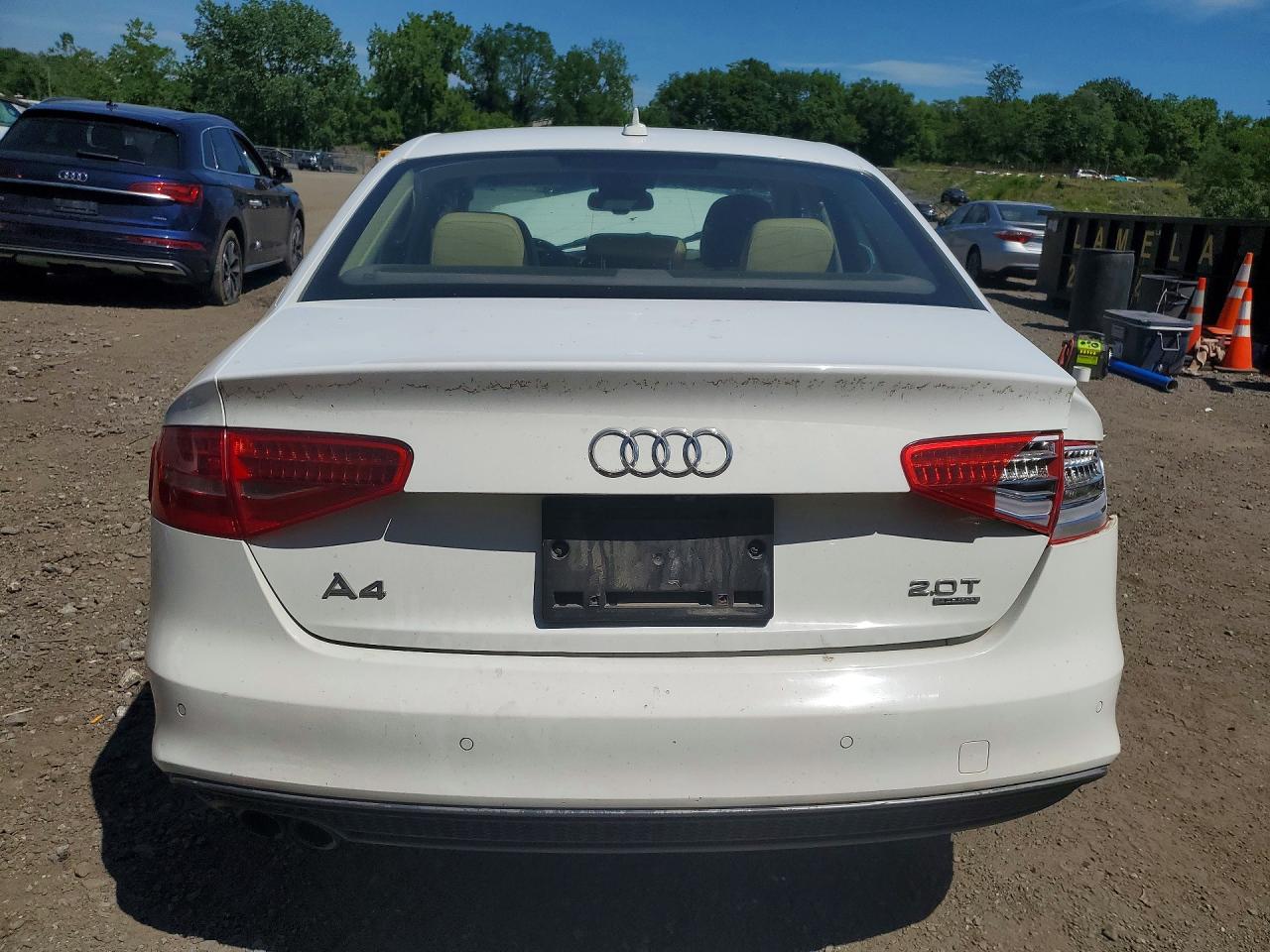 2014 Audi A4 Premium Plus White vin: WAUHFAFL3EN016676