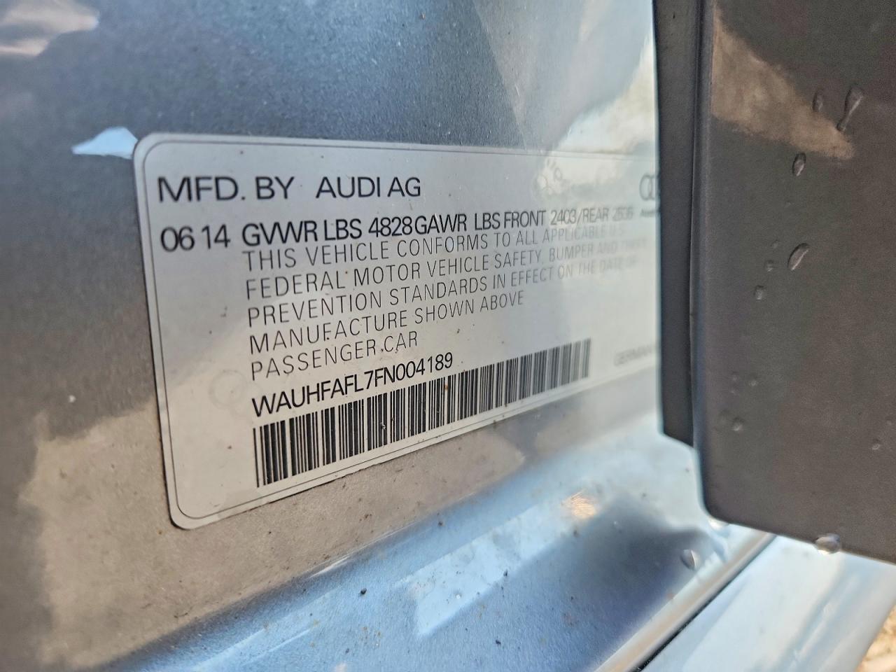 2015 Audi A4 Premium Plus Silver vin: WAUHFAFL7FN004189