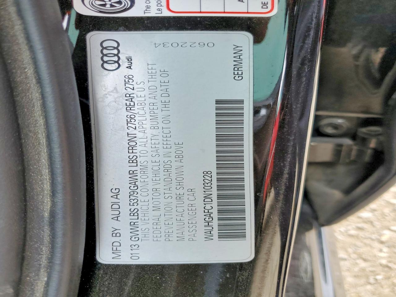 2013 Audi A6 Prestige Black vin: WAUHGAFC1DN103228