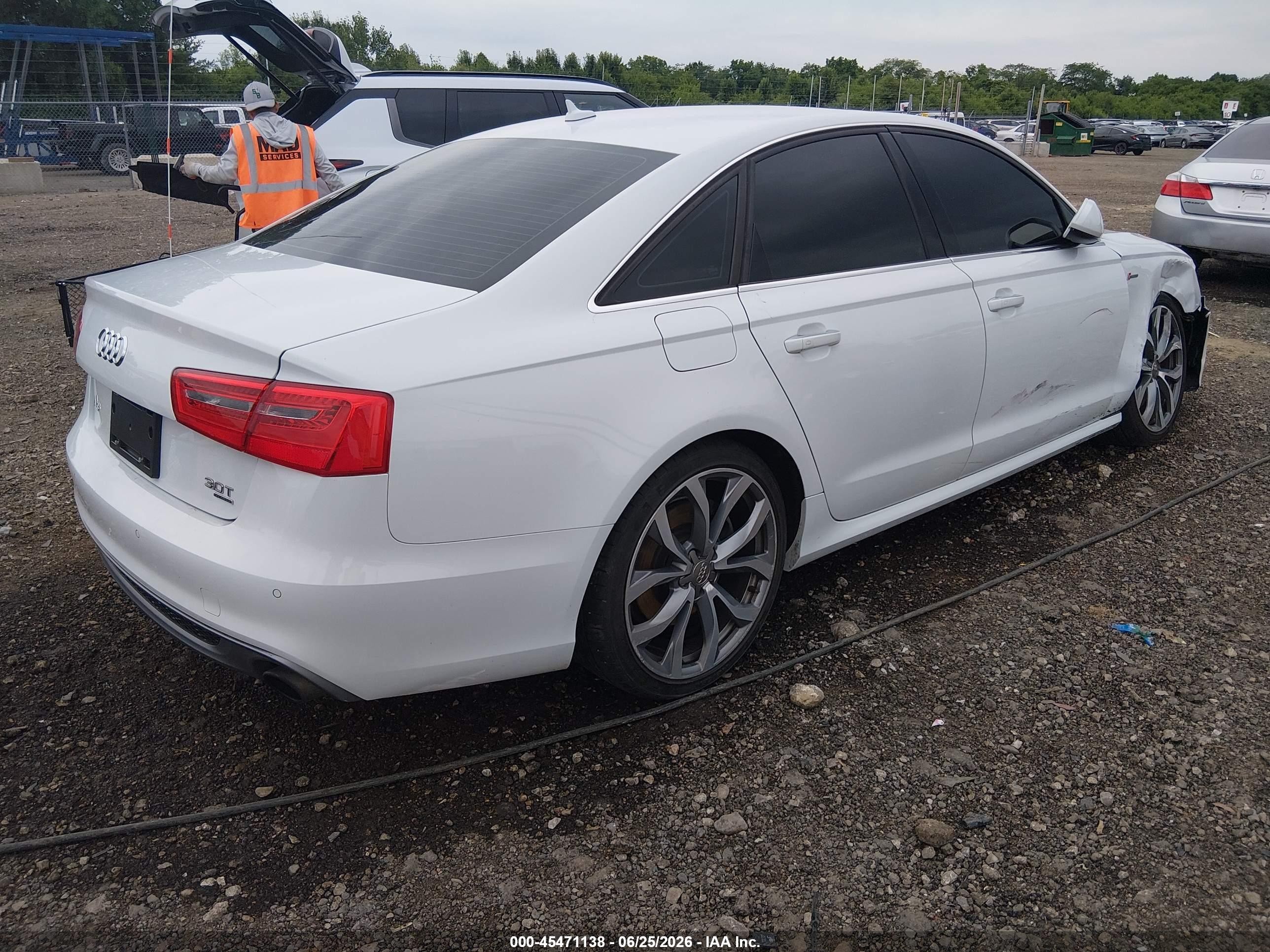 2013 Audi A6 3.0t Premium White vin: WAUHGAFC1DN107750