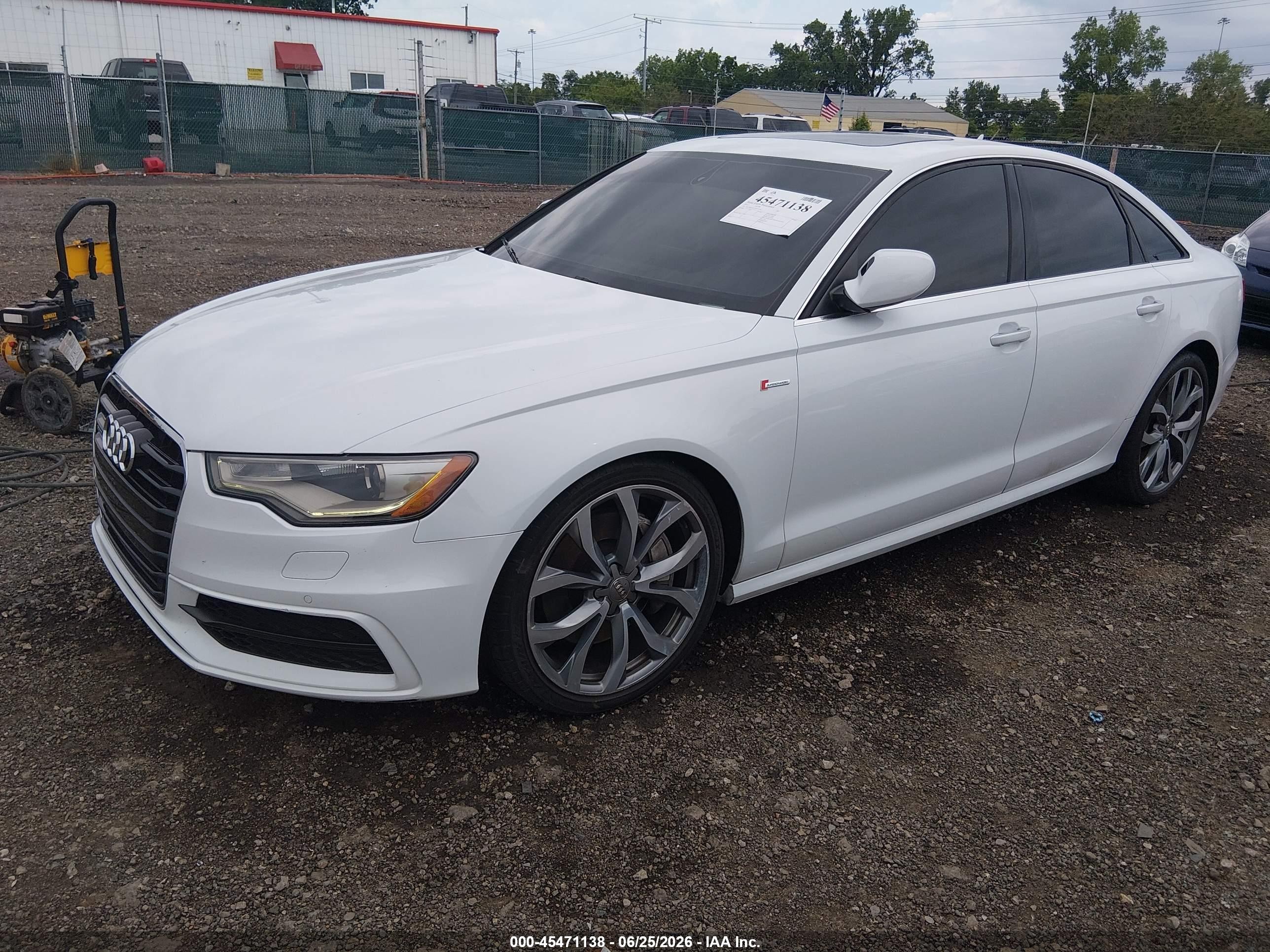 2013 Audi A6 3.0t Premium White vin: WAUHGAFC1DN107750