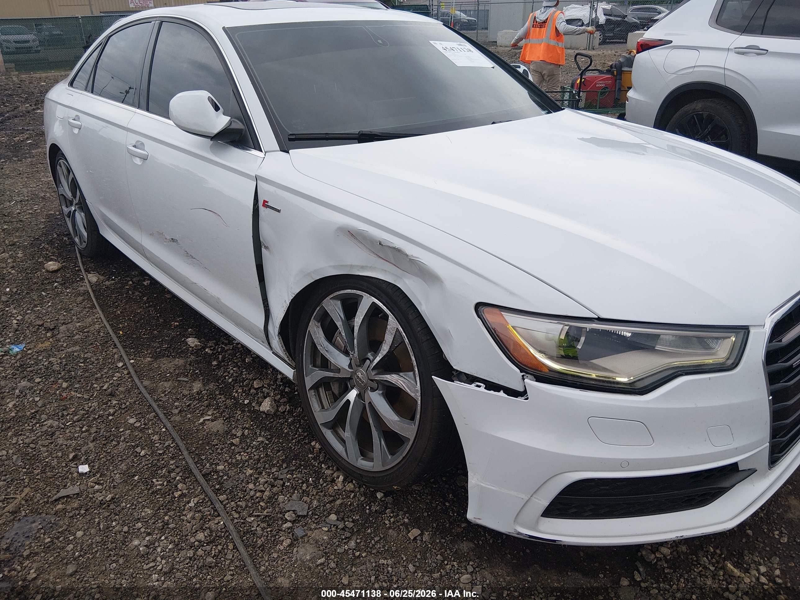 2013 Audi A6 3.0t Premium White vin: WAUHGAFC1DN107750