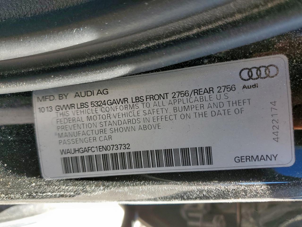 2014 Audi A6 Prestige Black vin: WAUHGAFC1EN073732