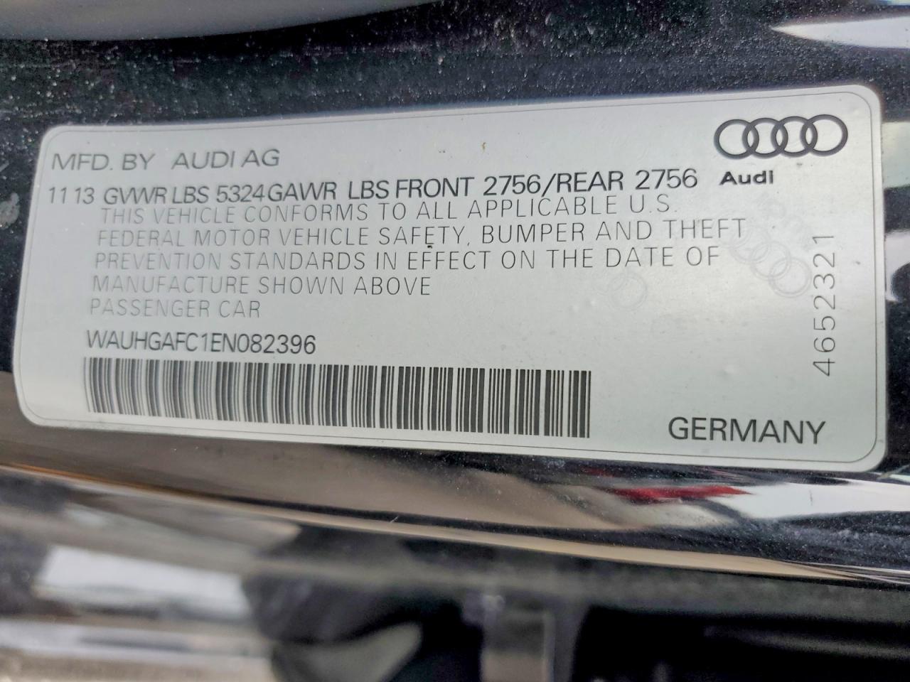 2014 Audi A6 Prestige Black vin: WAUHGAFC1EN082396