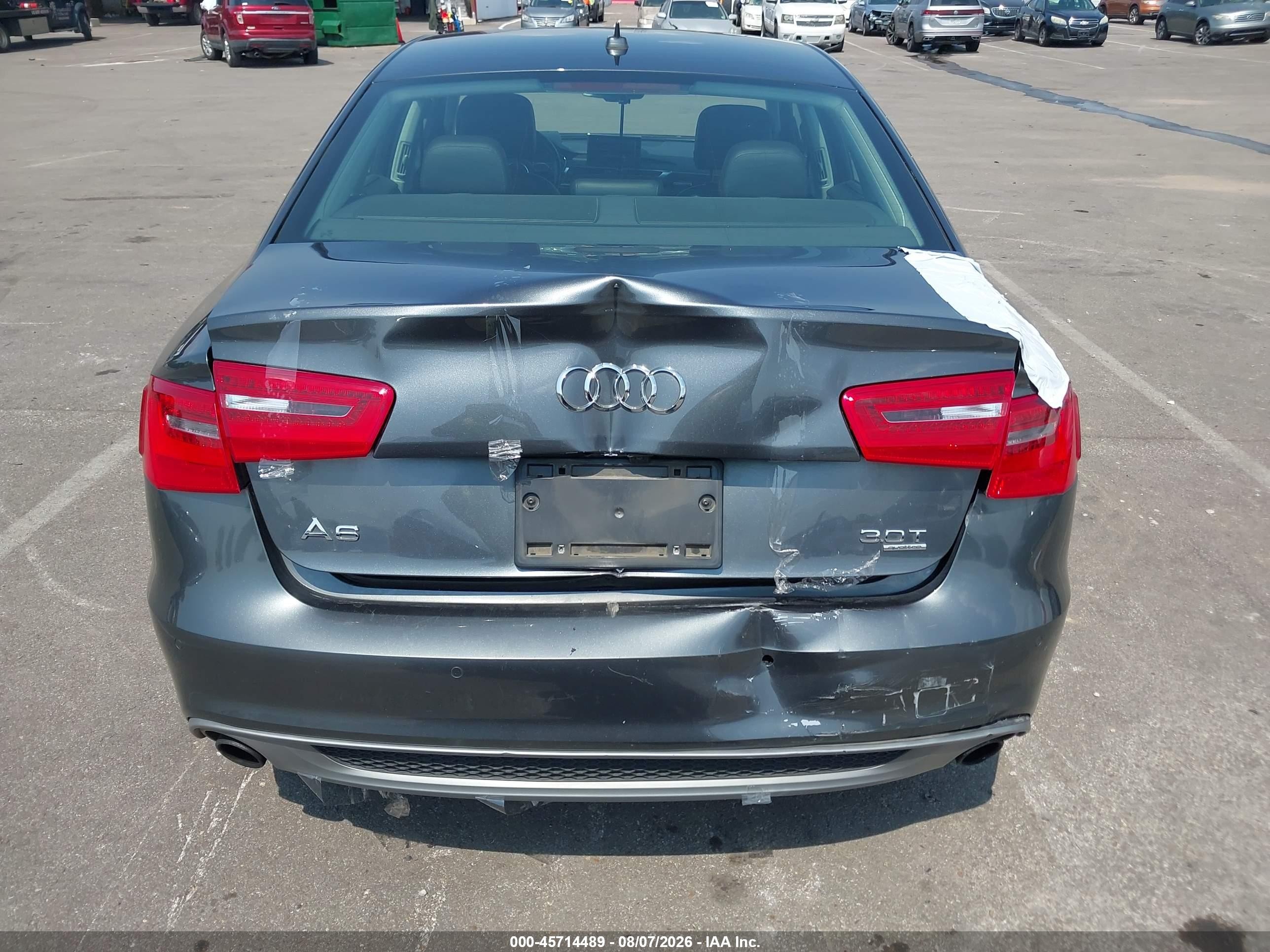 2015 Audi A6 3.0t Premium Plus Gray vin: WAUHGAFC1FN023057