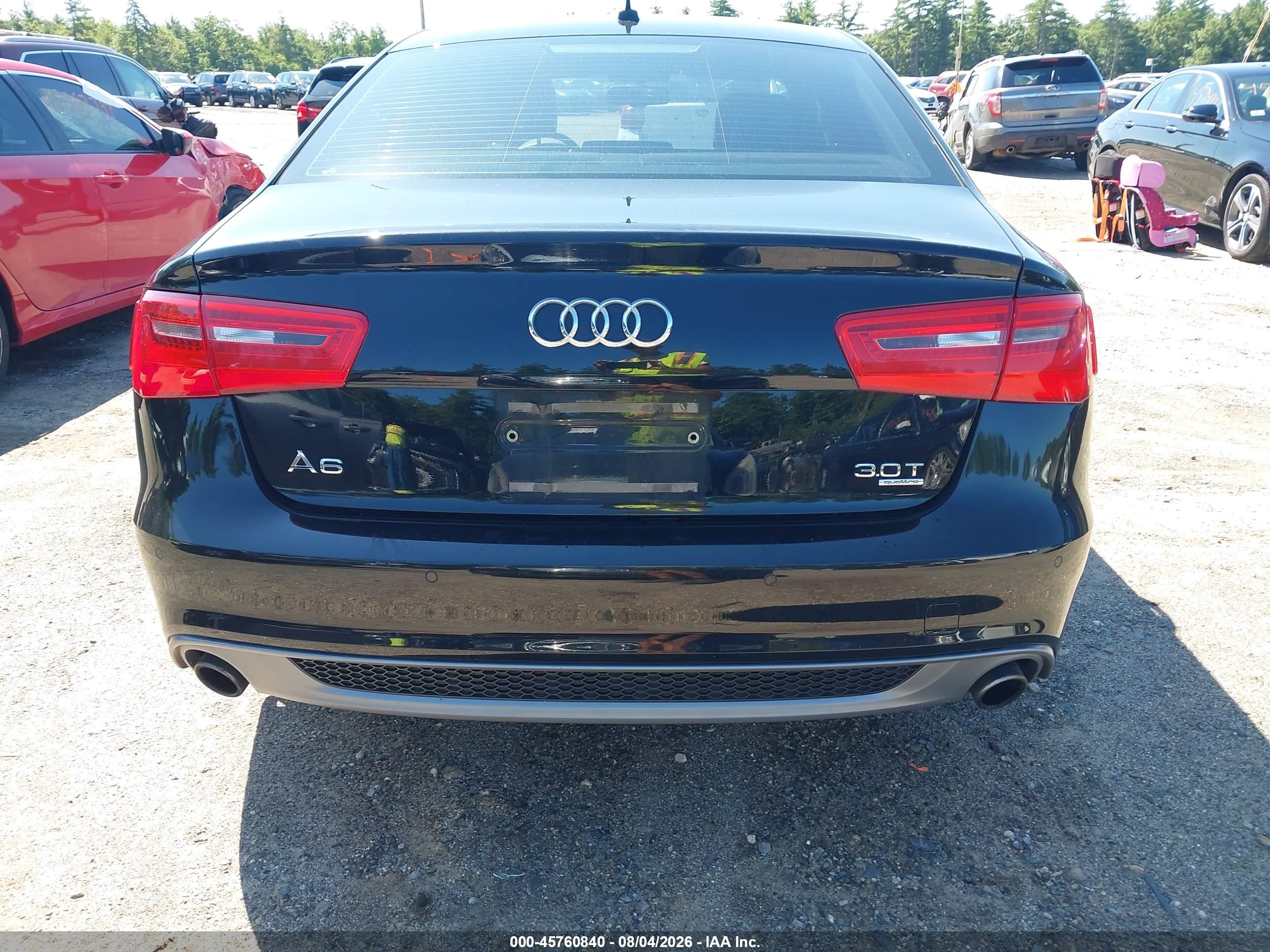 2014 Audi A6 3.0t Premium Plus Black vin: WAUHGAFC2EN026998
