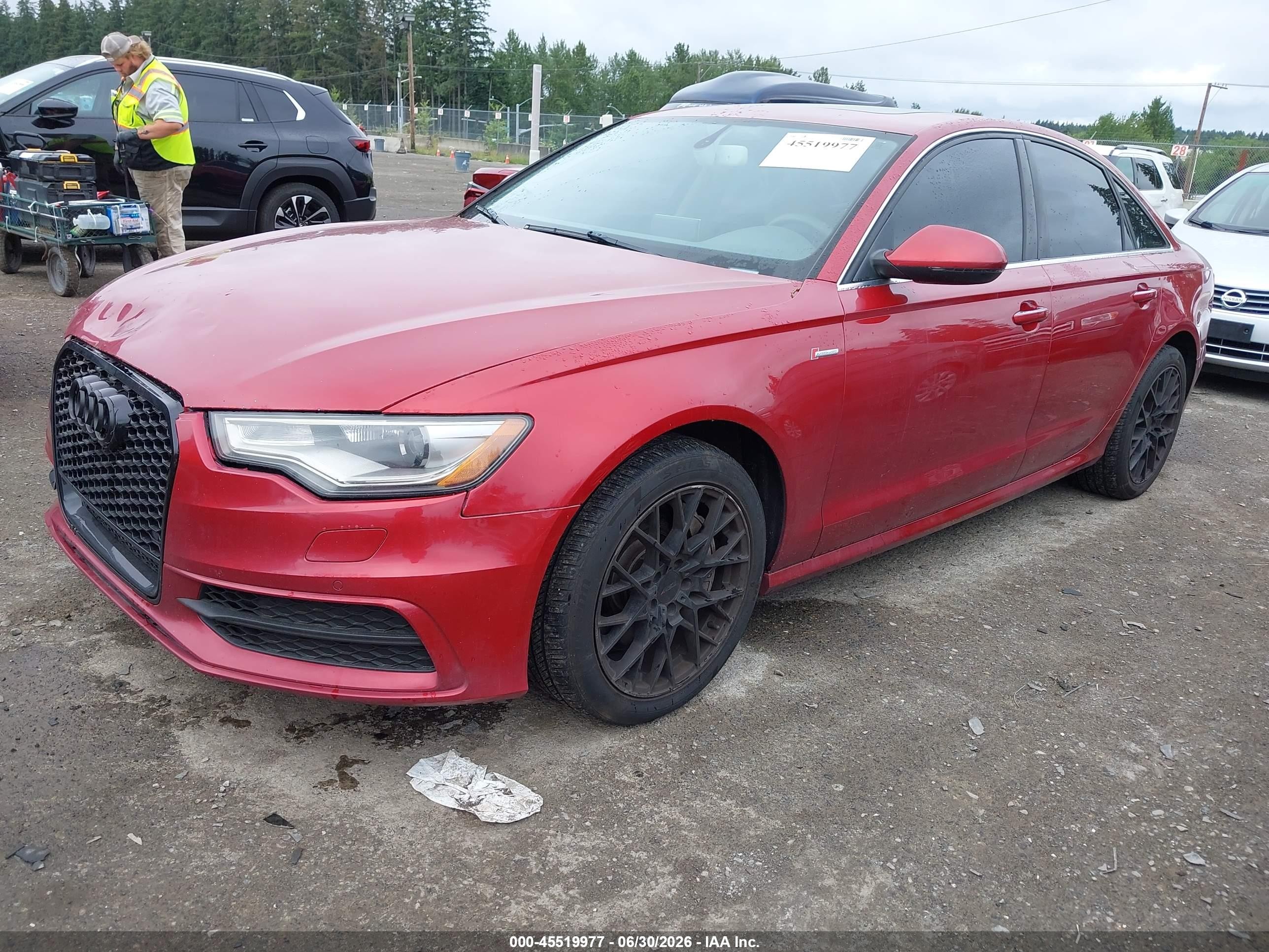 2014 Audi A6 3.0t Premium Plus Red vin: WAUHGAFC2EN030517