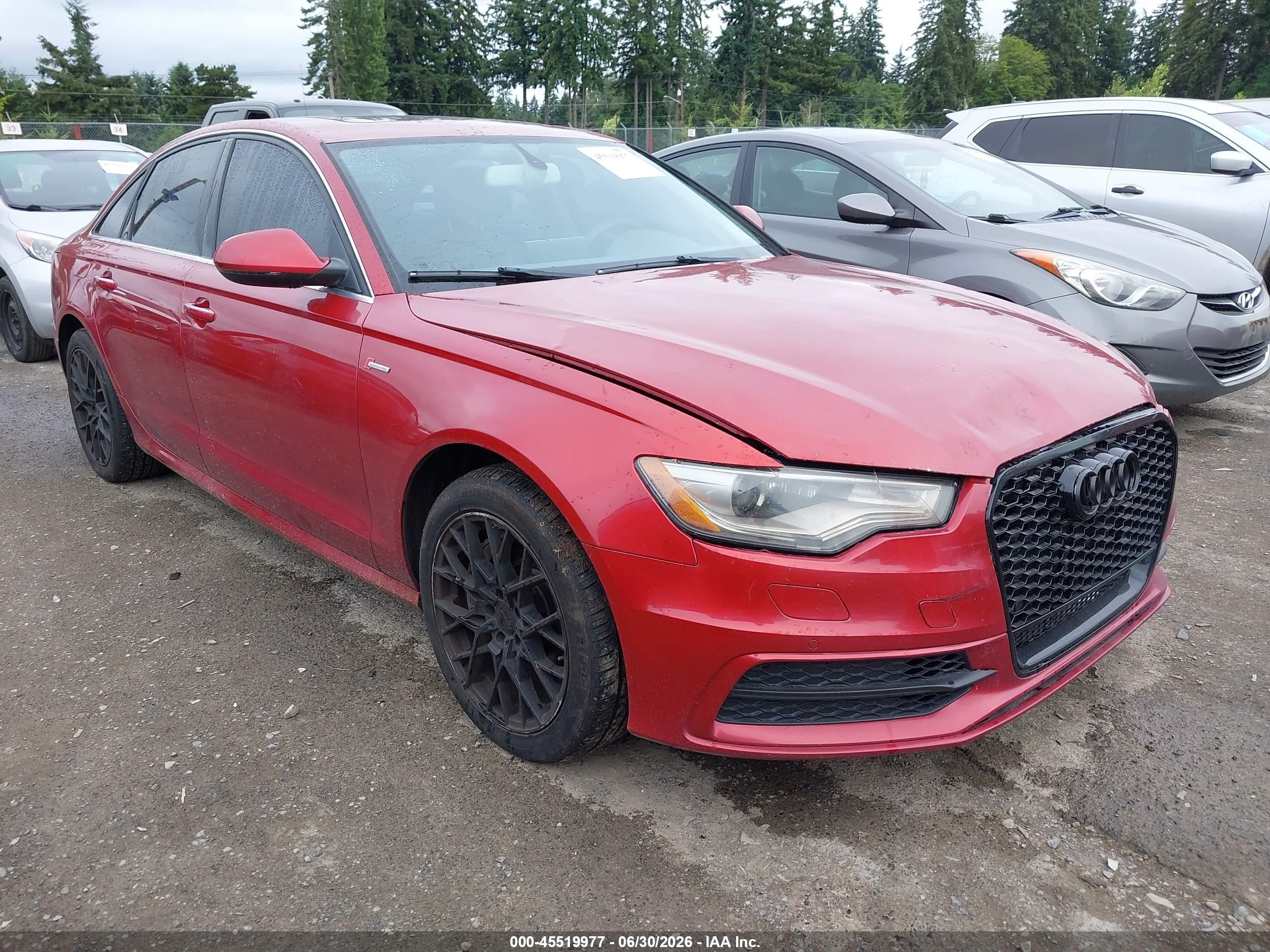 2014 Audi A6 3.0t Premium Plus Red vin: WAUHGAFC2EN030517