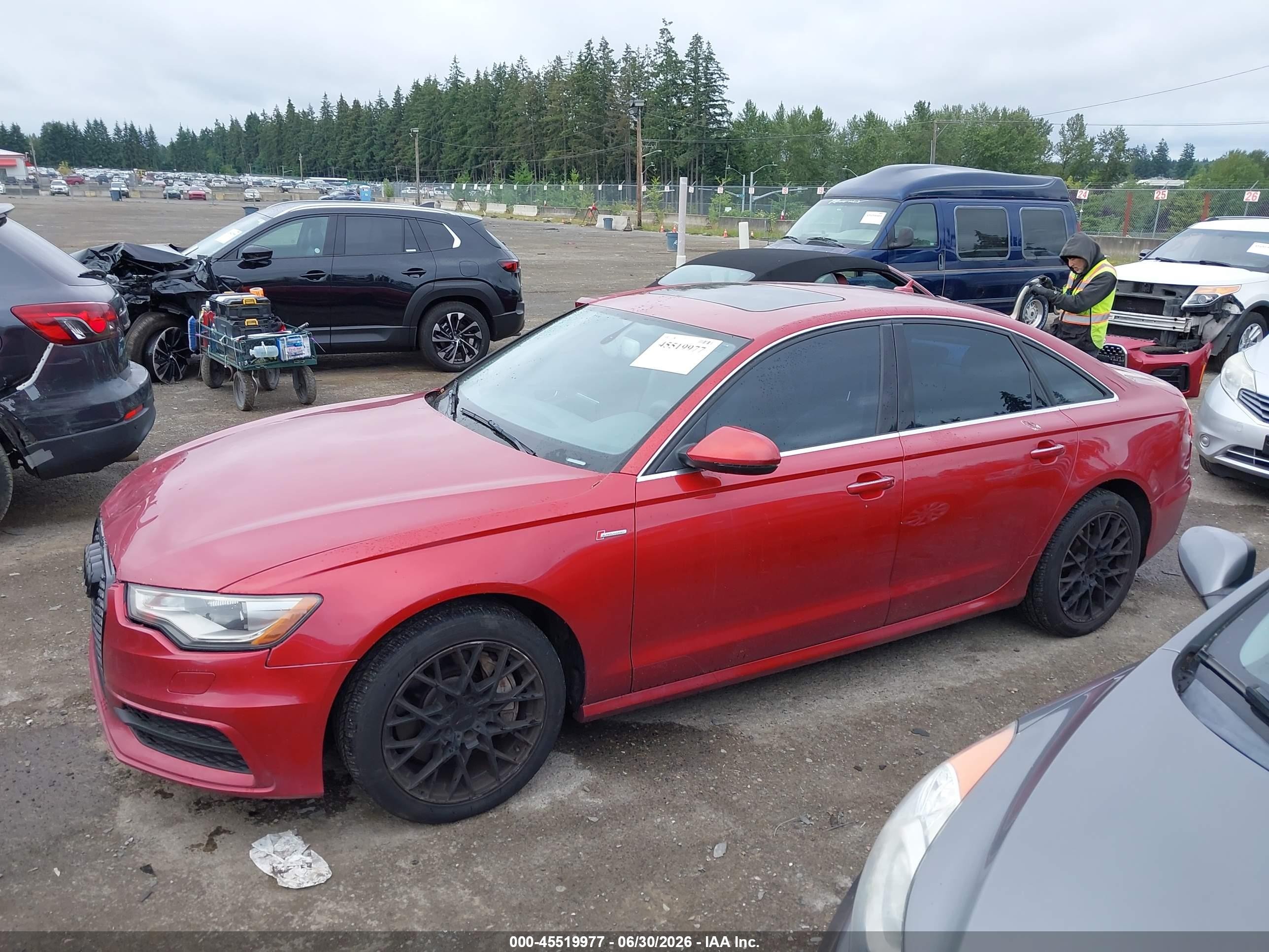 2014 Audi A6 3.0t Premium Plus Red vin: WAUHGAFC2EN030517