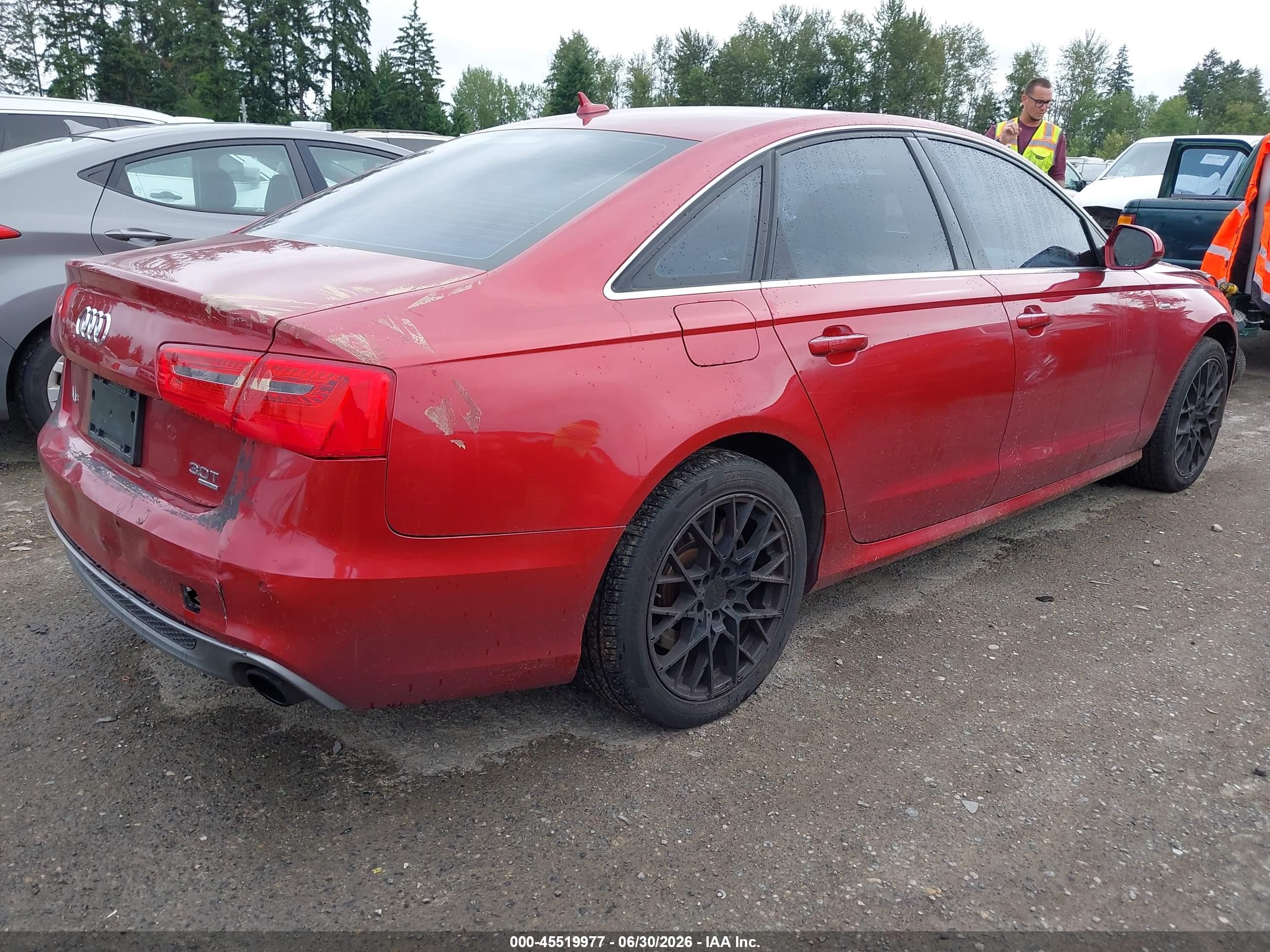 2014 Audi A6 3.0t Premium Plus Red vin: WAUHGAFC2EN030517
