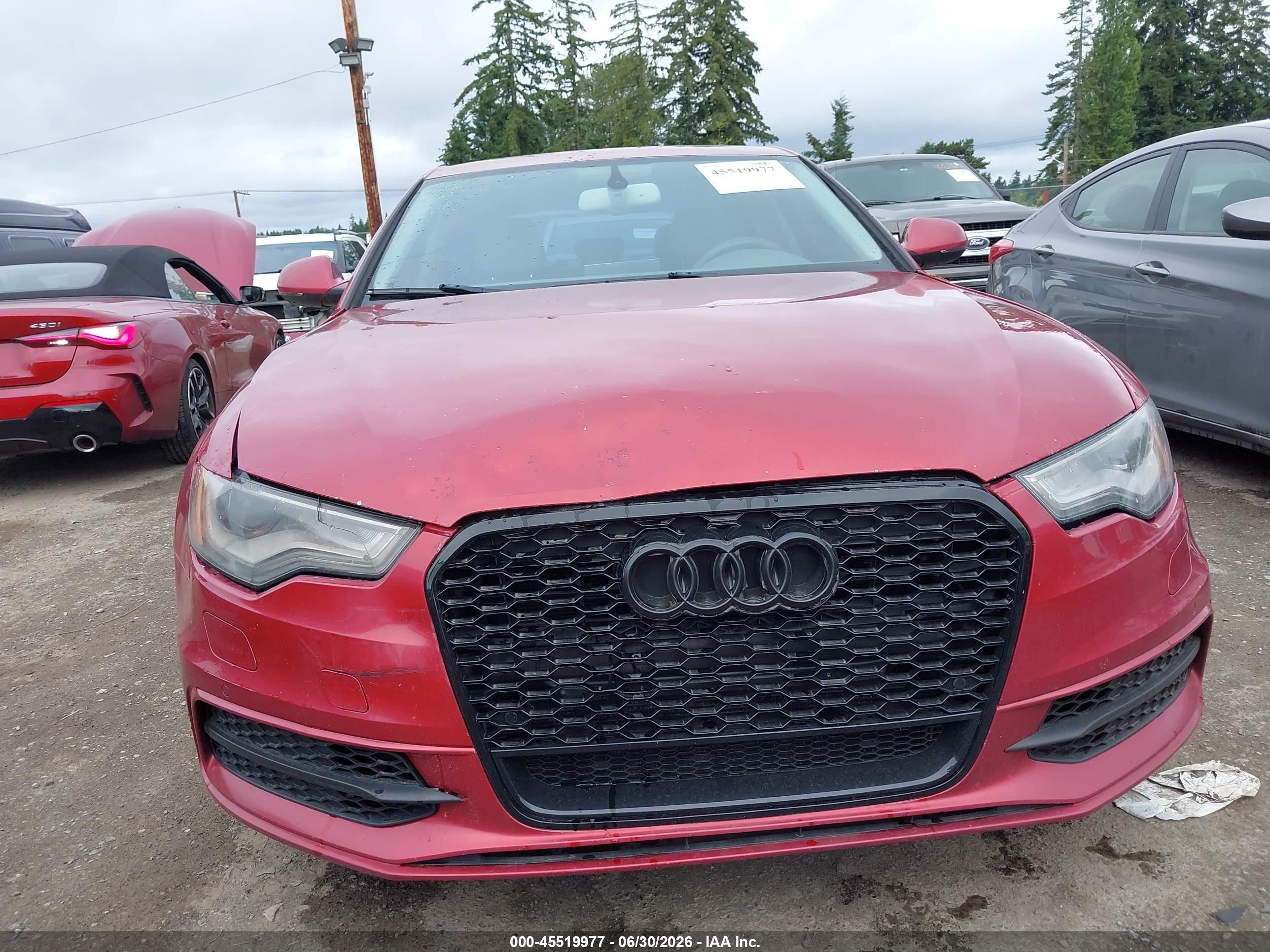 2014 Audi A6 3.0t Premium Plus Red vin: WAUHGAFC2EN030517