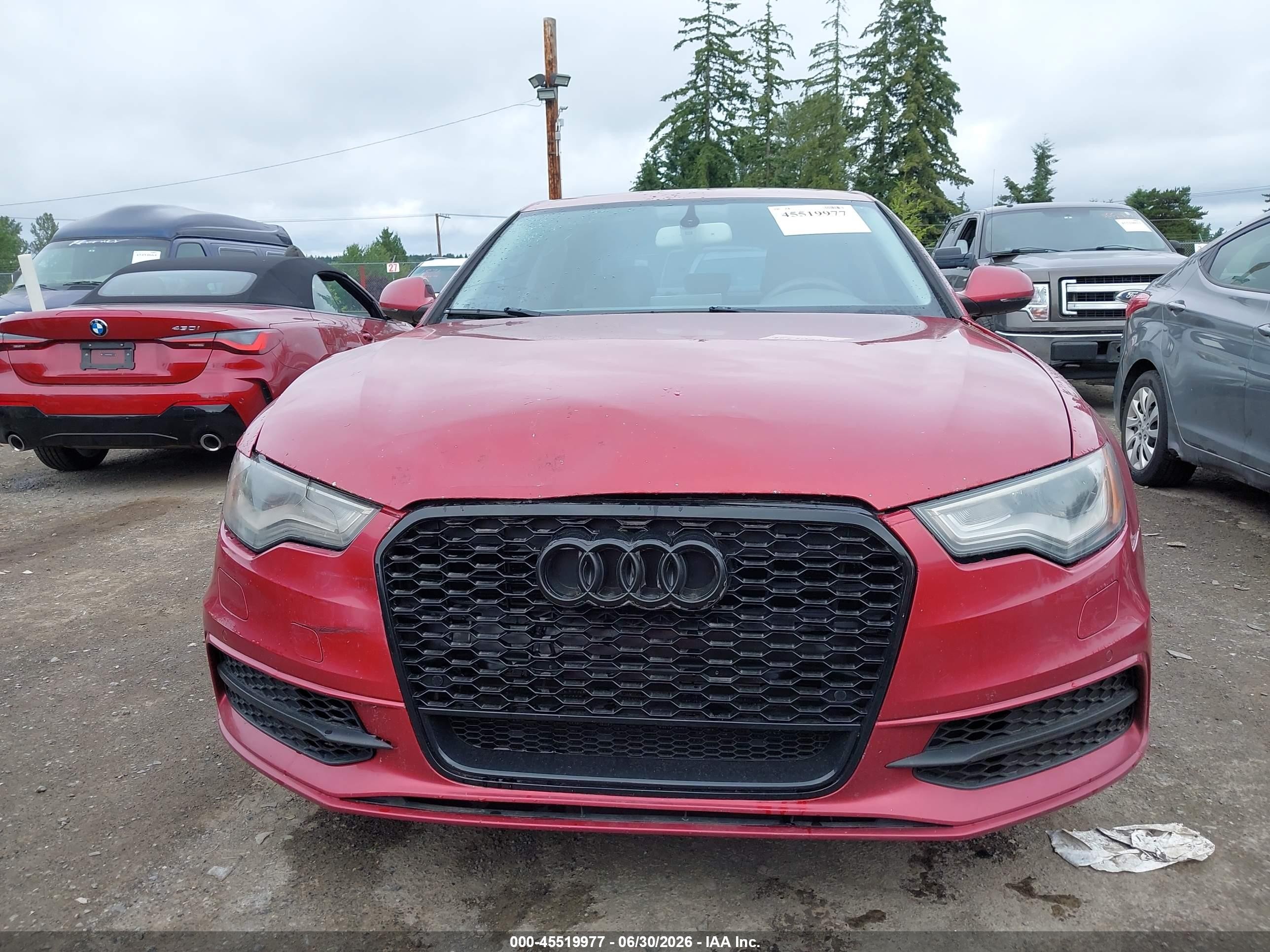 2014 Audi A6 3.0t Premium Plus Red vin: WAUHGAFC2EN030517