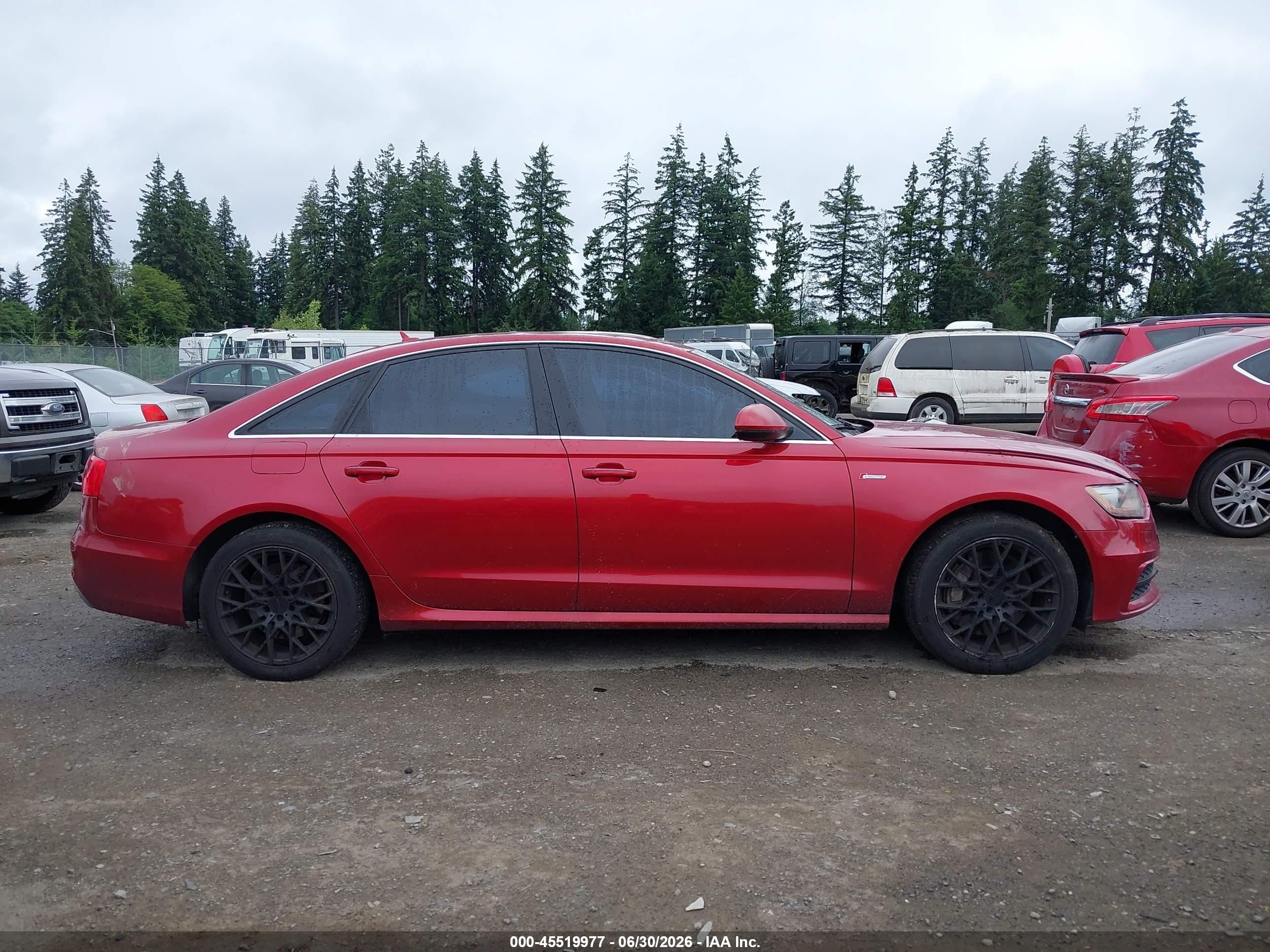 2014 Audi A6 3.0t Premium Plus Red vin: WAUHGAFC2EN030517