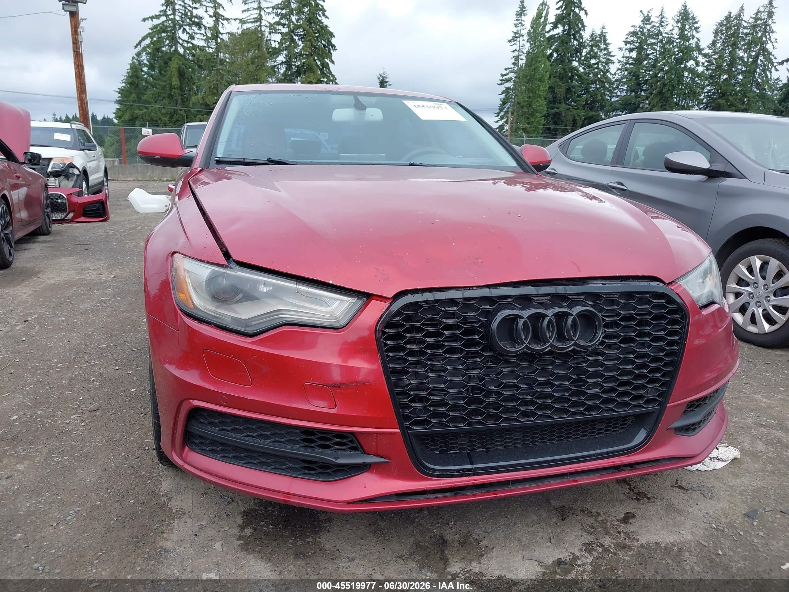 2014 Audi A6 3.0t Premium Plus Red vin: WAUHGAFC2EN030517