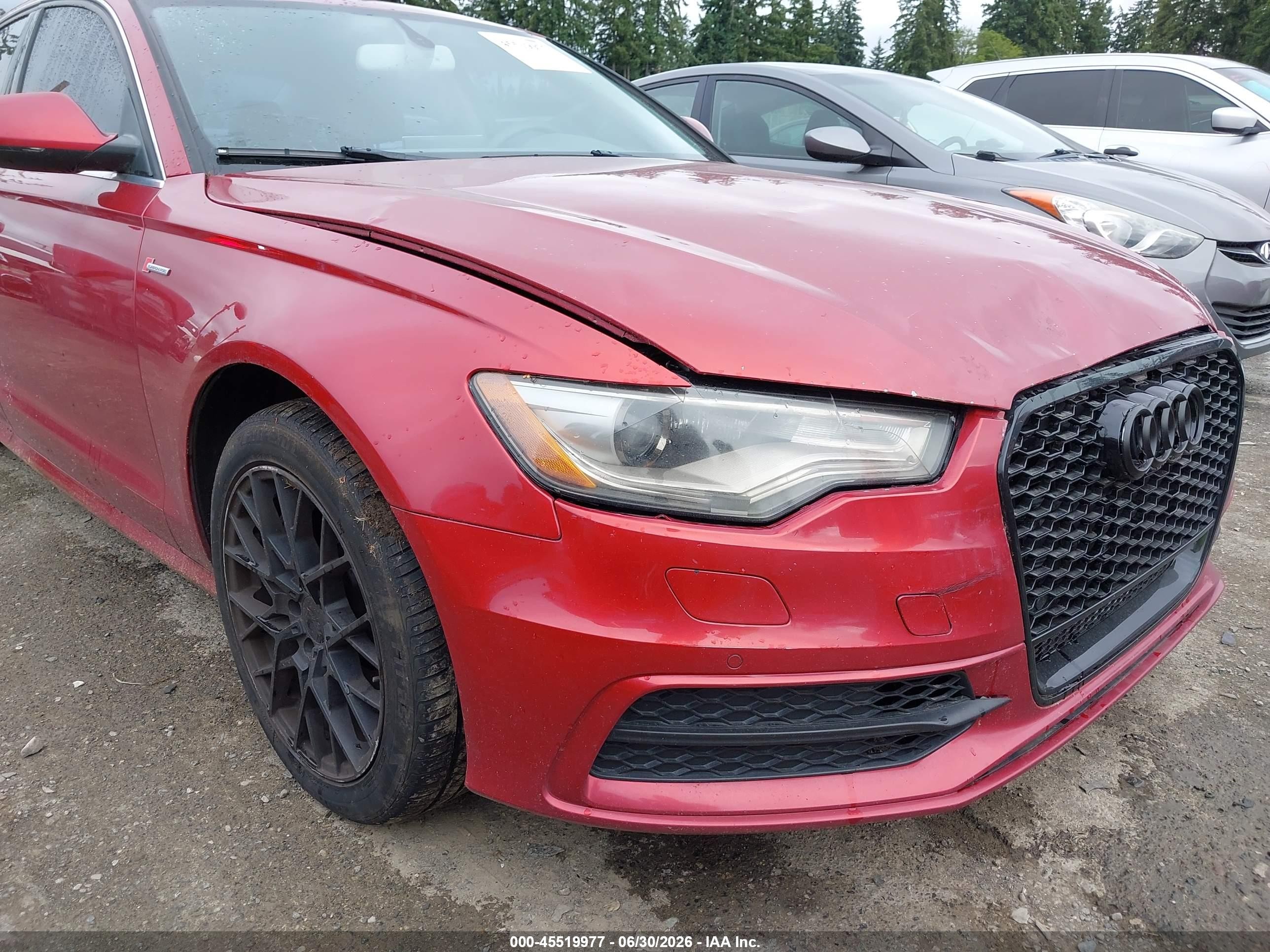 2014 Audi A6 3.0t Premium Plus Red vin: WAUHGAFC2EN030517