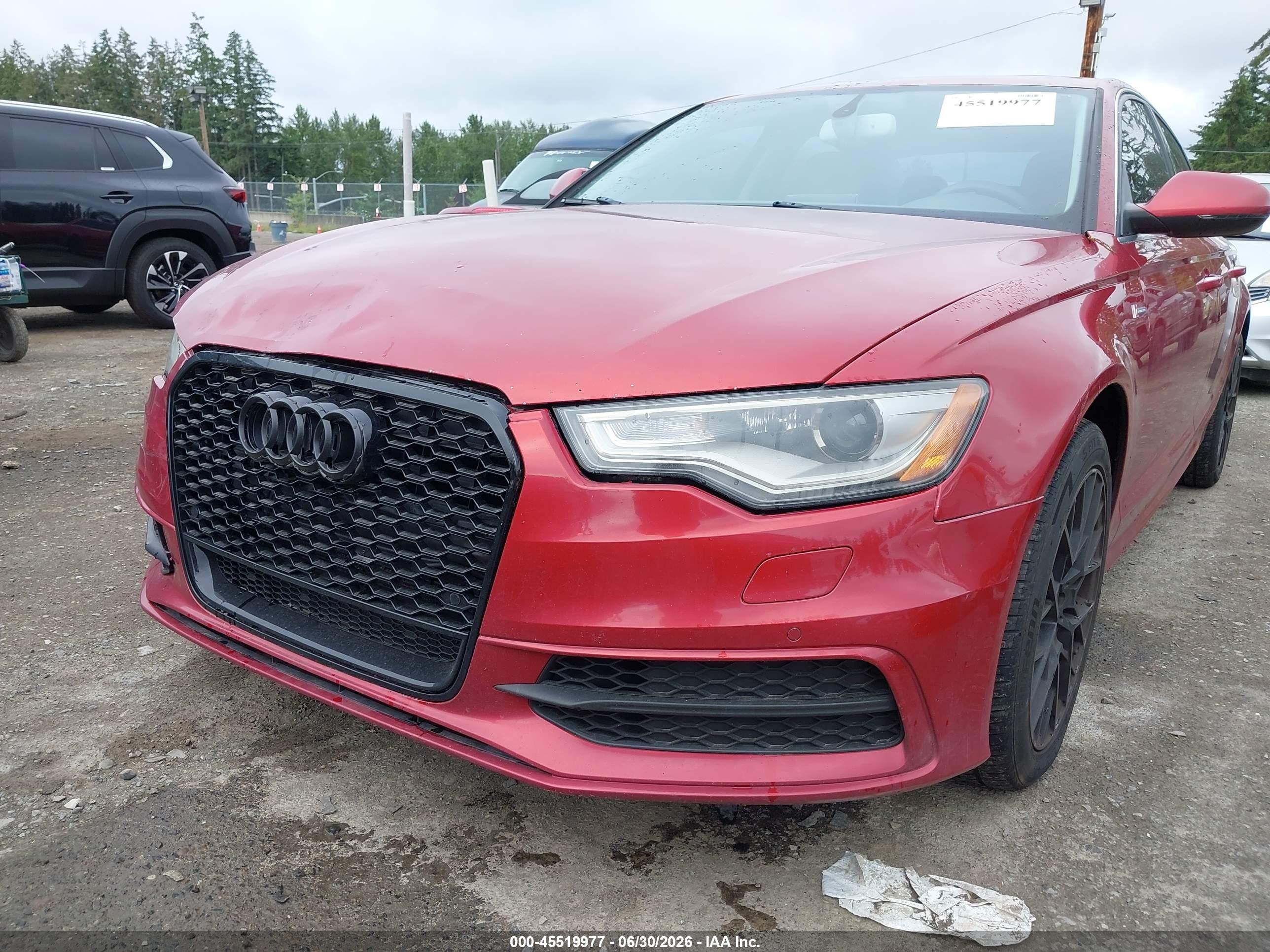 2014 Audi A6 3.0t Premium Plus Red vin: WAUHGAFC2EN030517