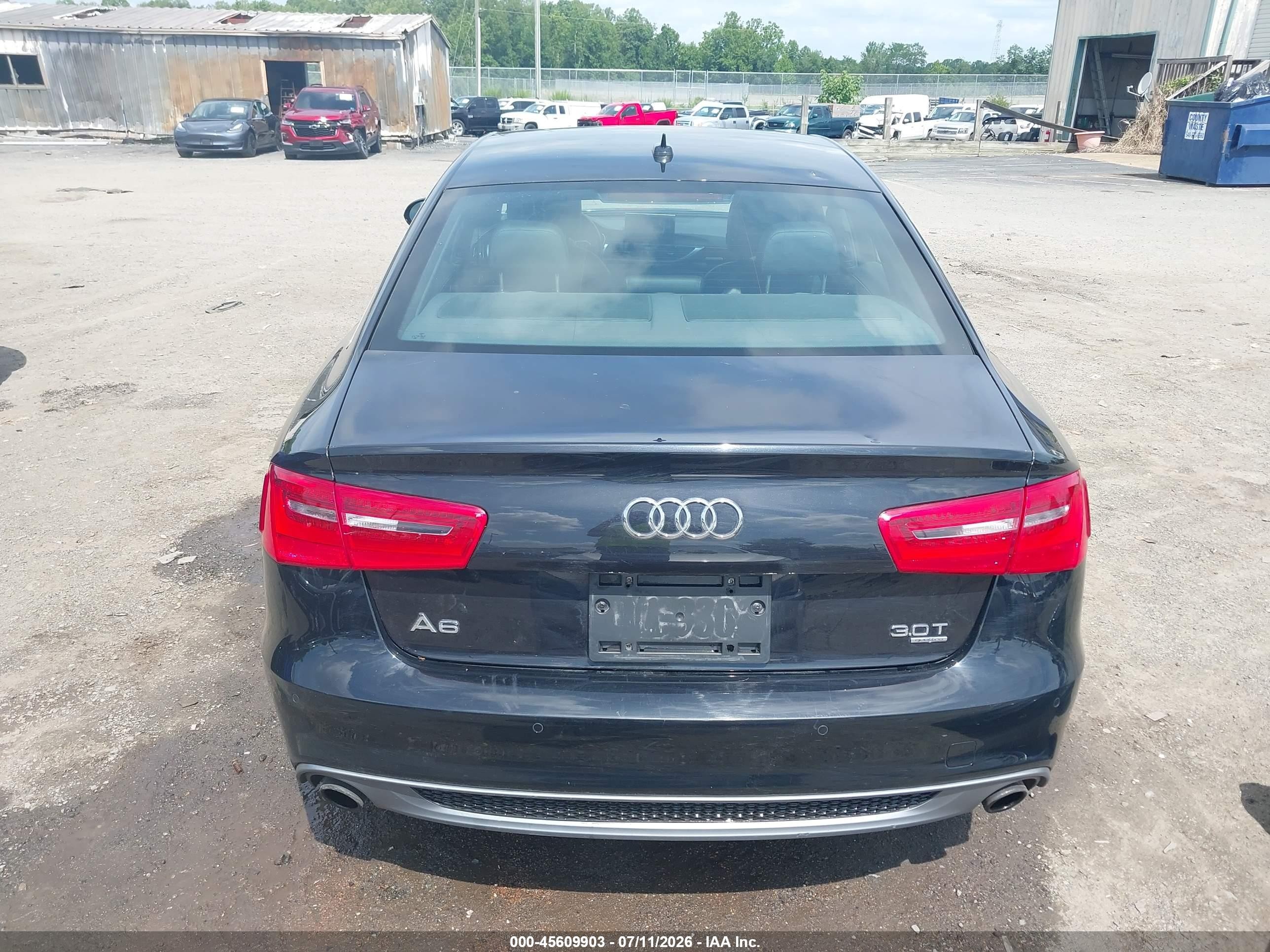2014 Audi A6 3.0t Premium Plus Black vin: WAUHGAFC3EN051537