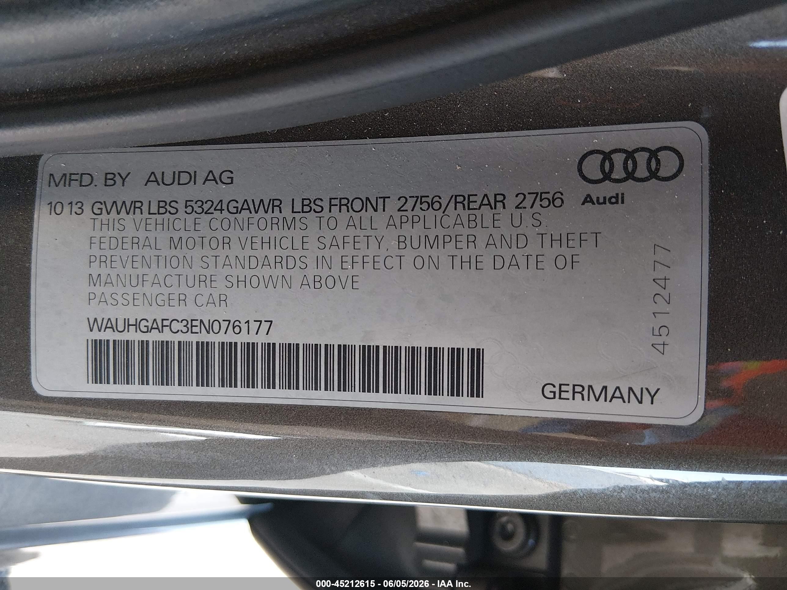 2014 Audi A6 3.0t Premium Plus Brown vin: WAUHGAFC3EN076177