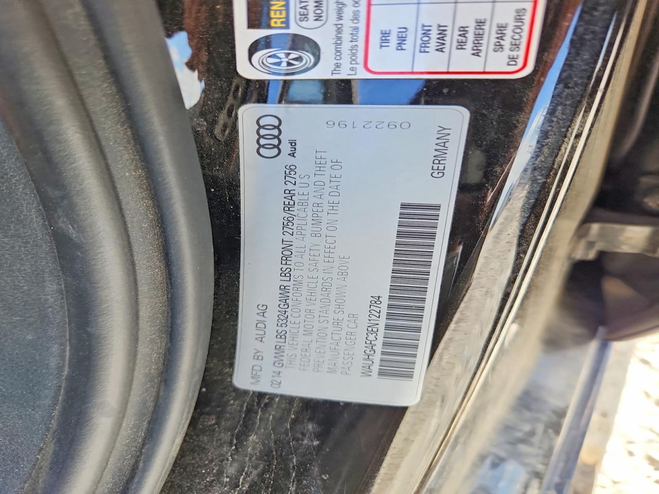 2014 Audi A6 Prestige Black vin: WAUHGAFC3EN122784