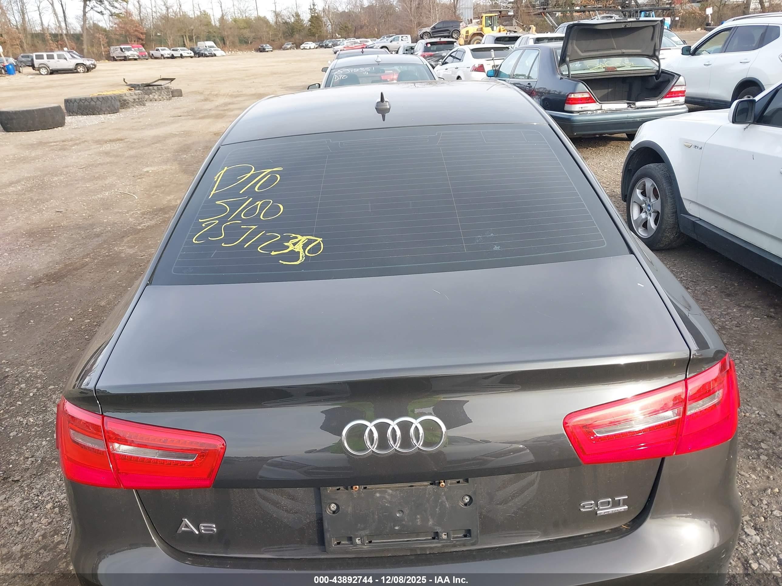 2013 Audi A6 3.0t Premium Gray vin: WAUHGAFC4DN076624