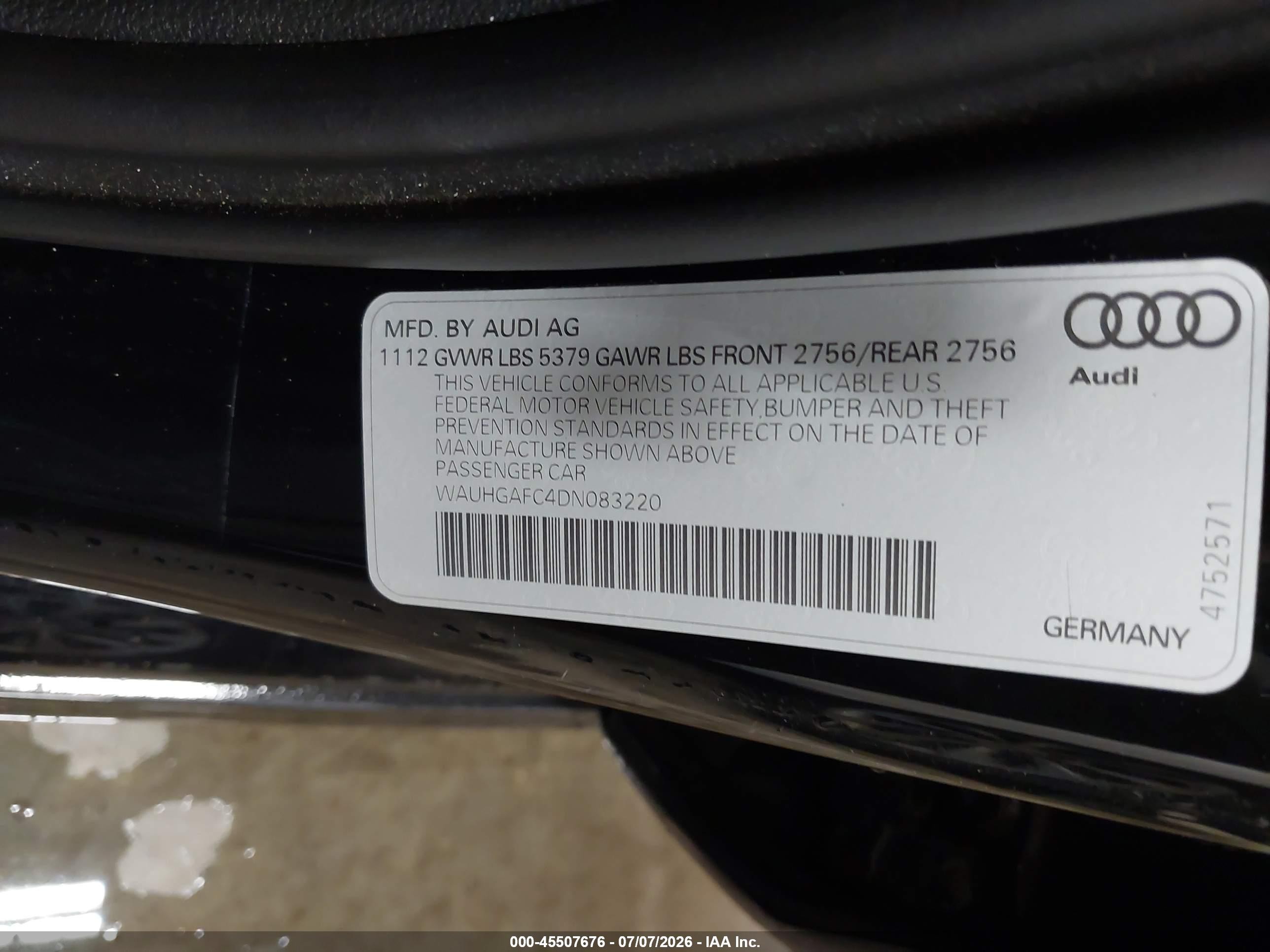 2013 Audi A6 3.0t Premium Black vin: WAUHGAFC4DN083220
