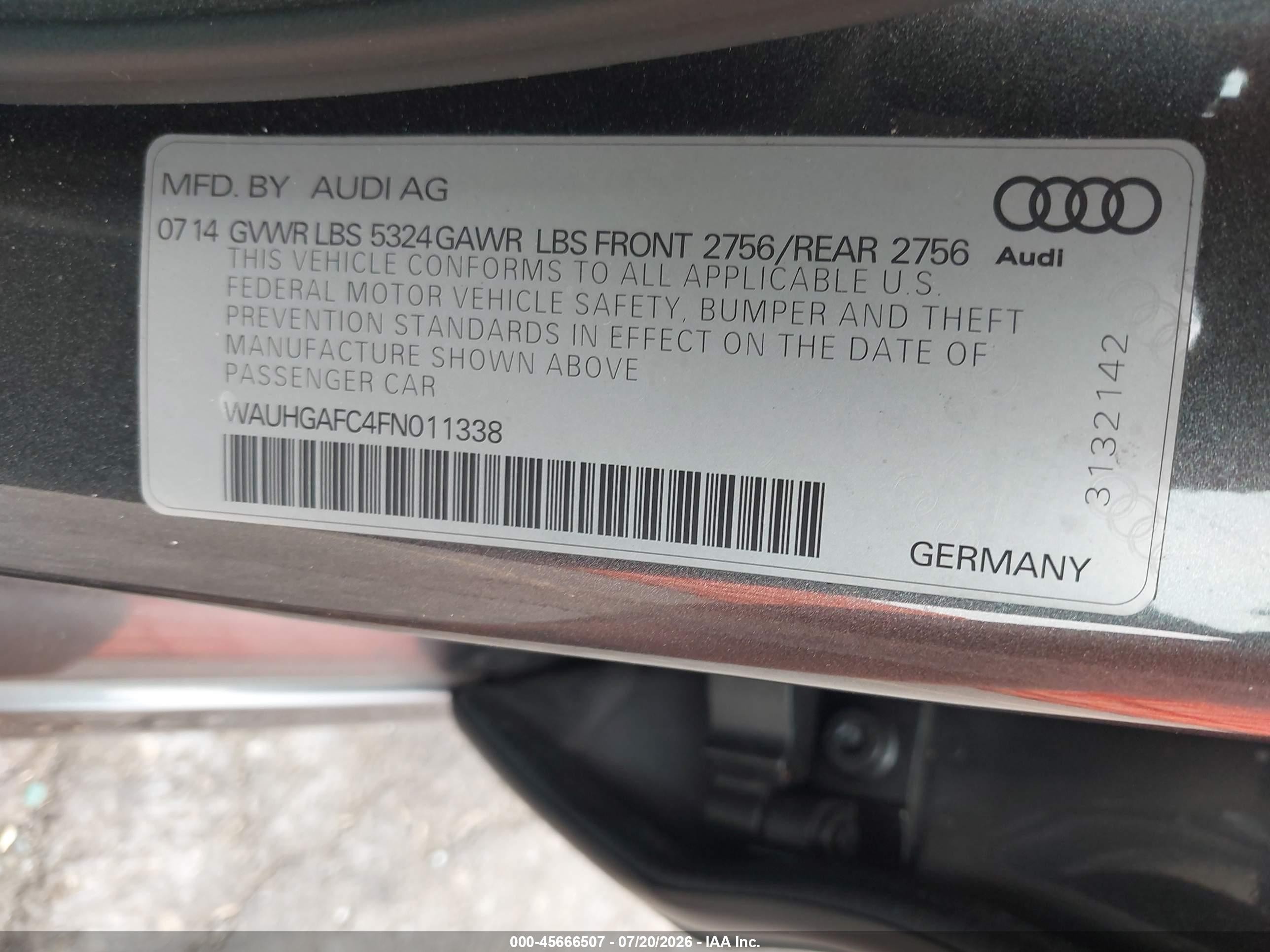 2015 Audi A6 3.0t Premium Plus Gray vin: WAUHGAFC4FN011338