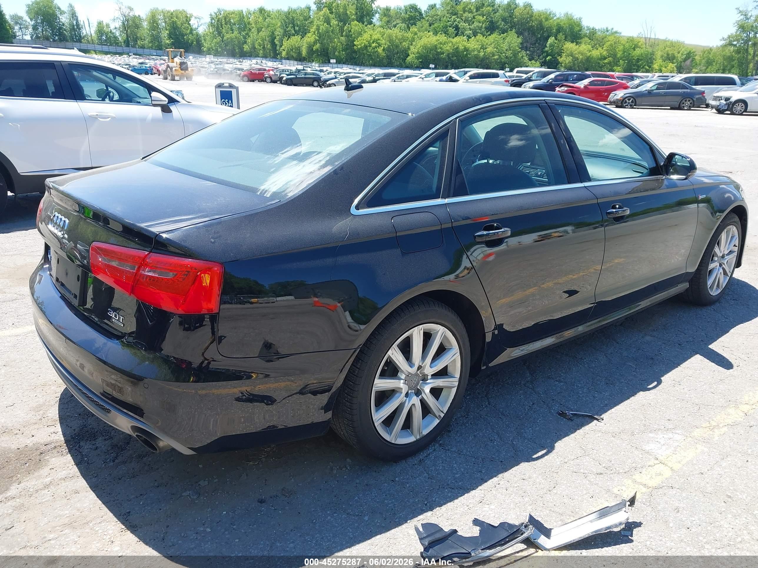 2014 Audi A6 3.0t Premium Plus Black vin: WAUHGAFC5EN051393