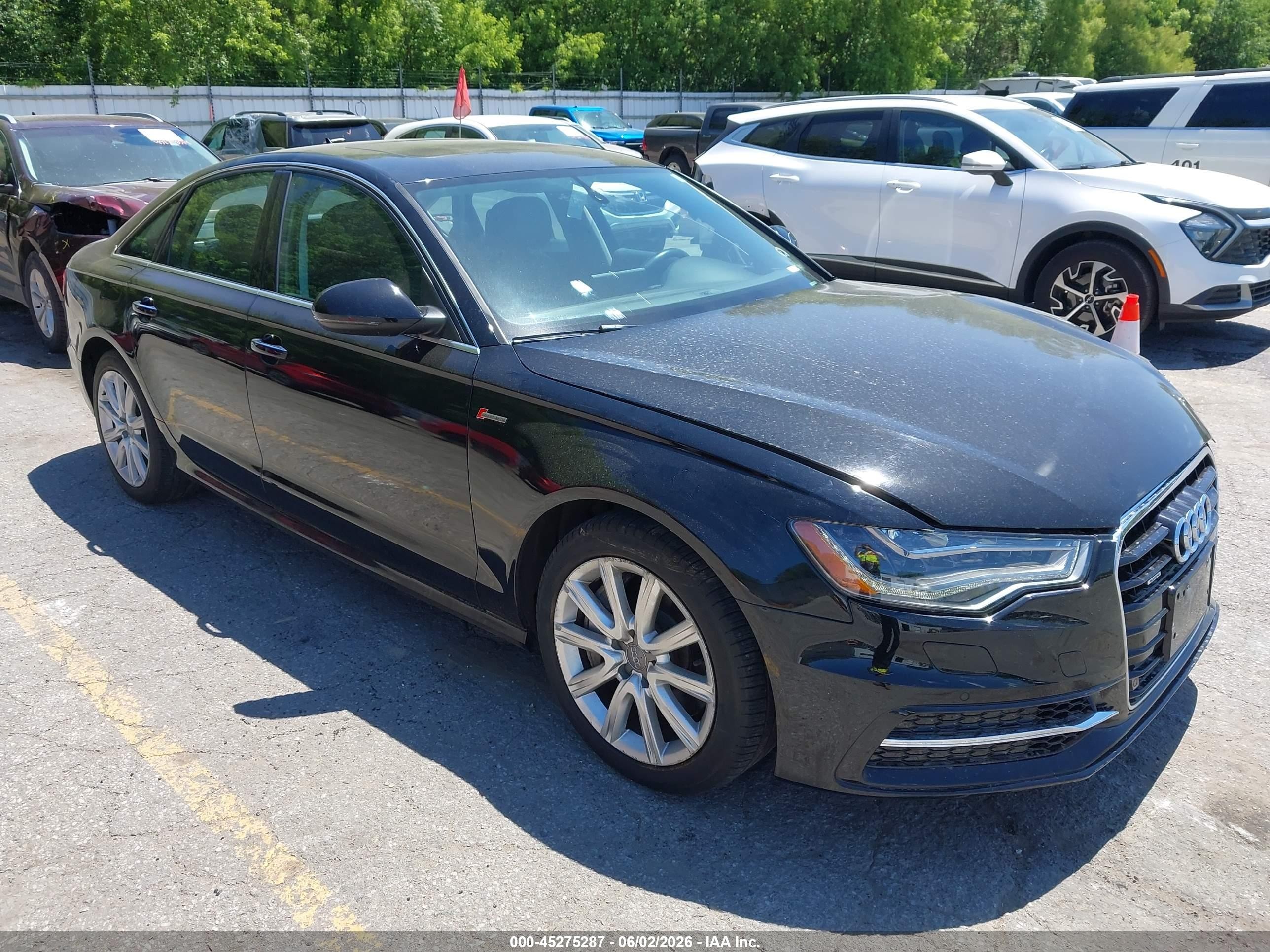 2014 Audi A6 3.0t Premium Plus Black vin: WAUHGAFC5EN051393