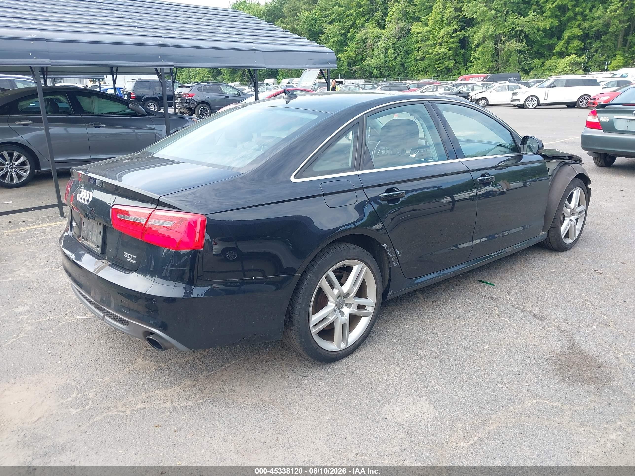 2014 Audi A6 3.0t Premium Plus Черный vin: WAUHGAFC5EN121555