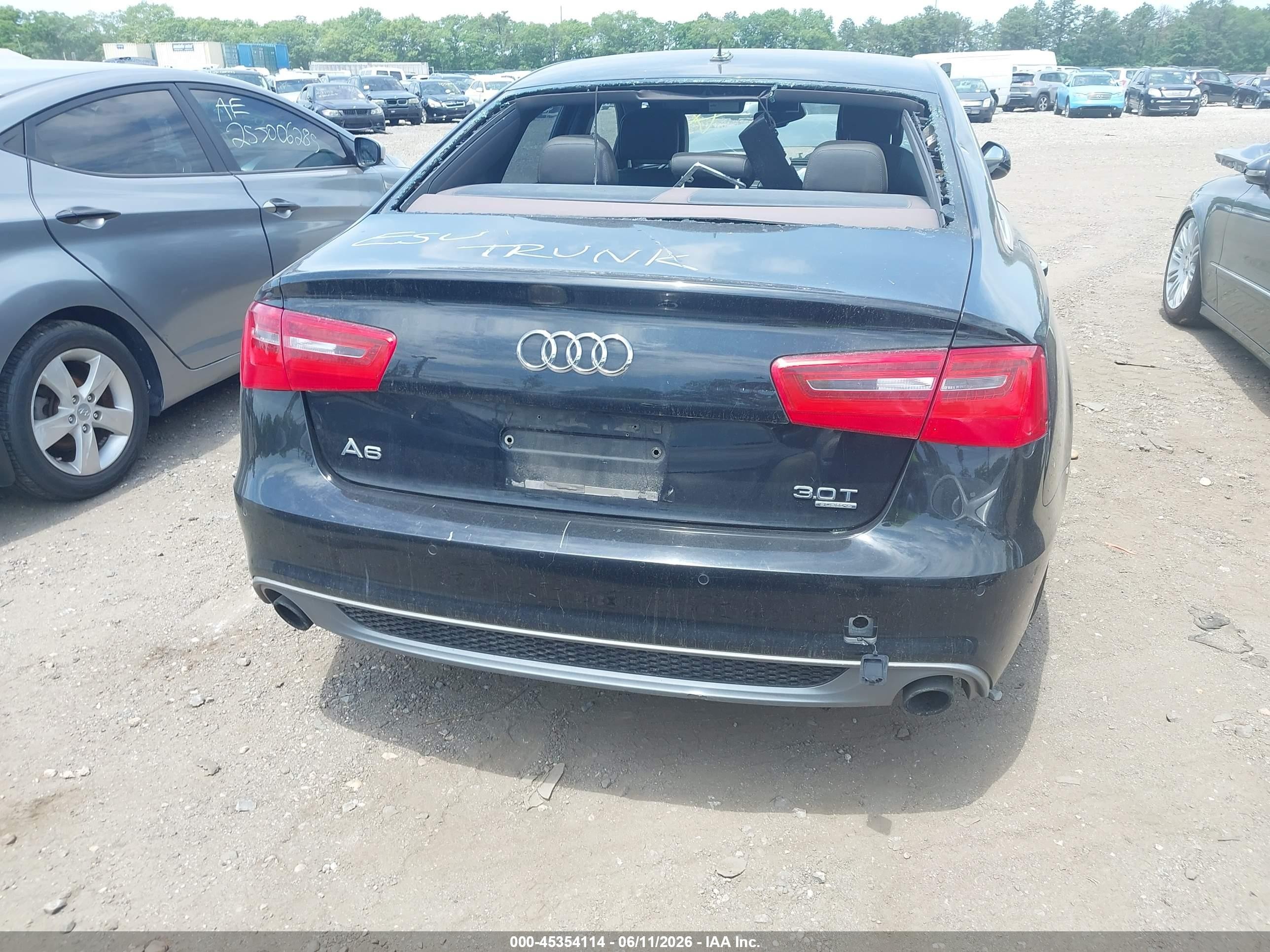 2015 Audi A6 3.0t Premium Plus Black vin: WAUHGAFC5FN036152