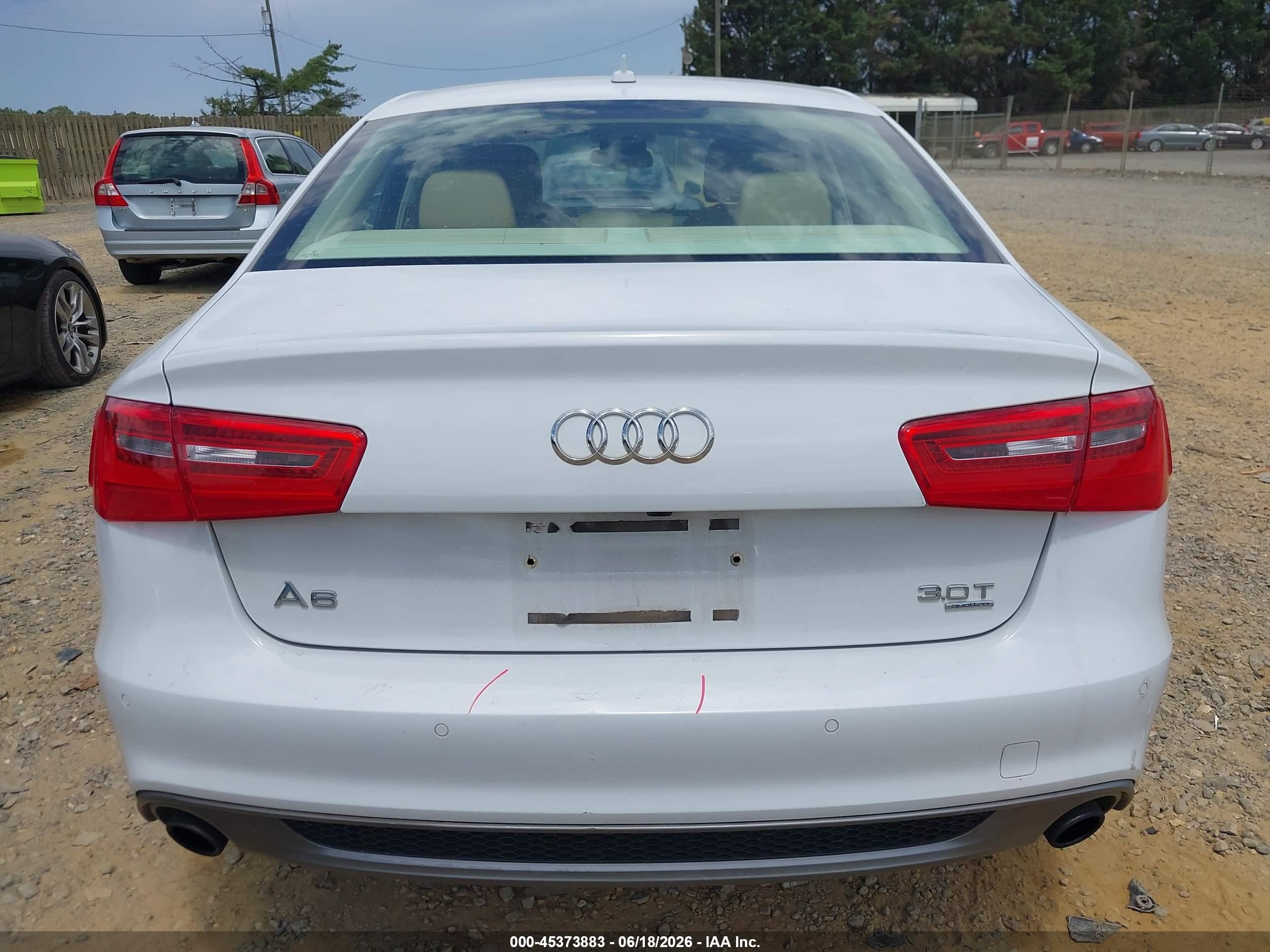 2012 Audi A6 3.0t Prestige White vin: WAUHGAFC7CN061419