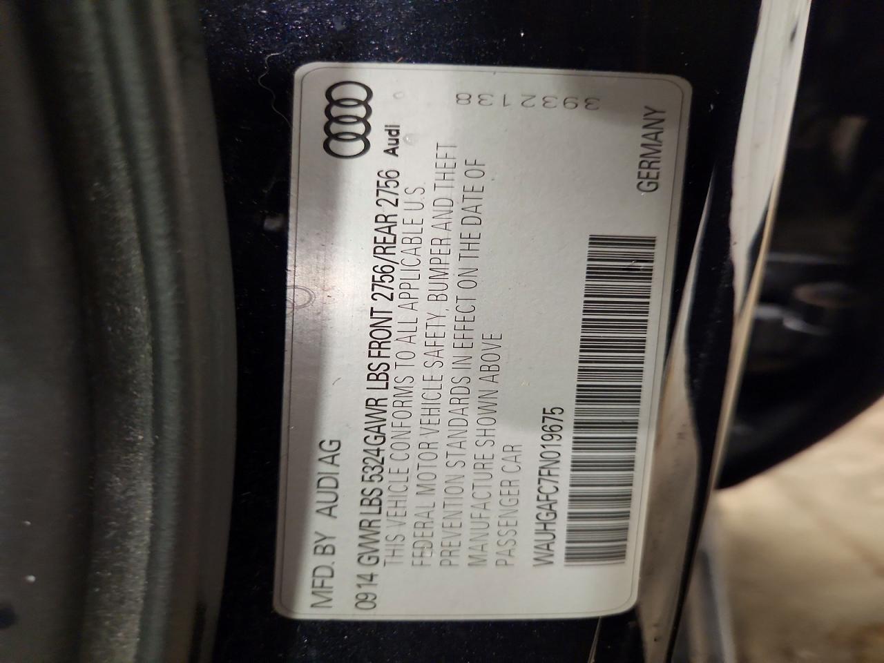 2015 Audi A6 Prestige Blue vin: WAUHGAFC7FN019675