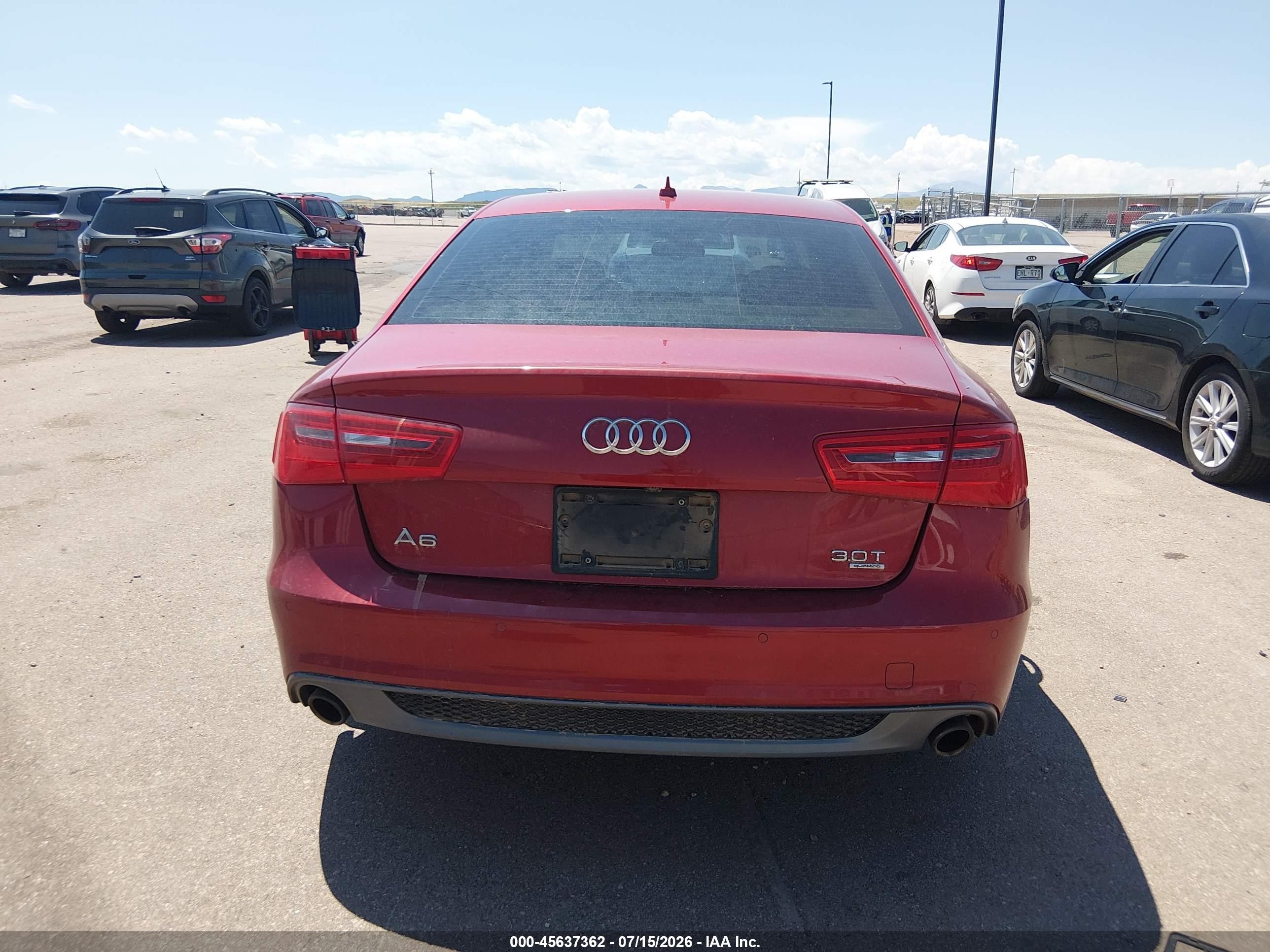 2015 Audi A6 3.0t Premium Plus Red vin: WAUHGAFC7FN021328