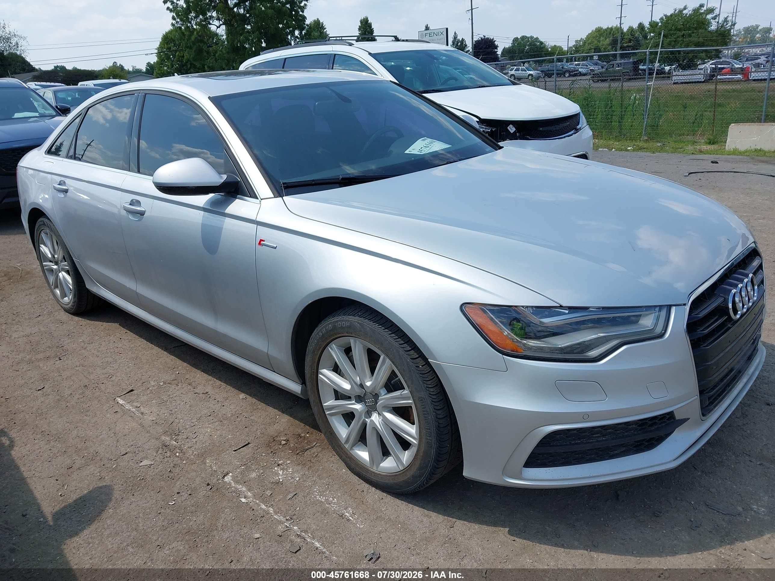 2012 Audi A6 3.0t Prestige Silver vin: WAUHGAFCXCN076139