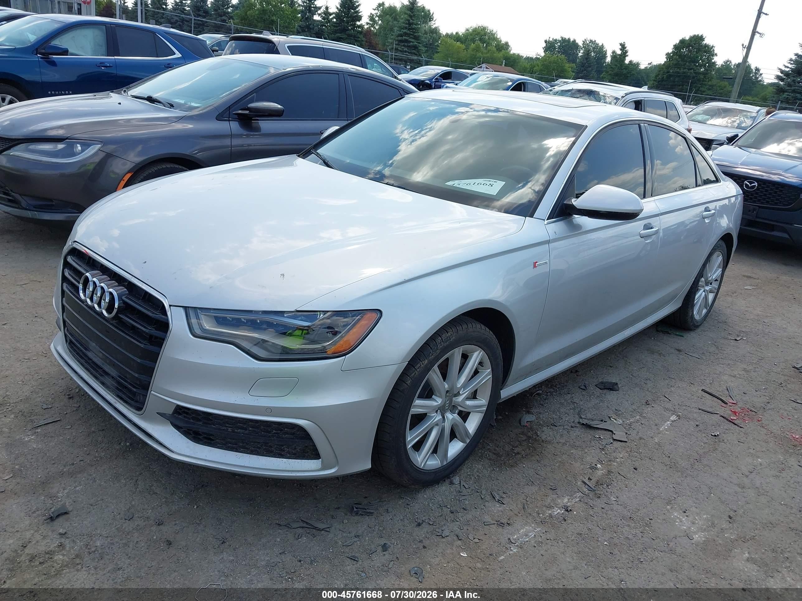 2012 Audi A6 3.0t Prestige Серебряный vin: WAUHGAFCXCN076139