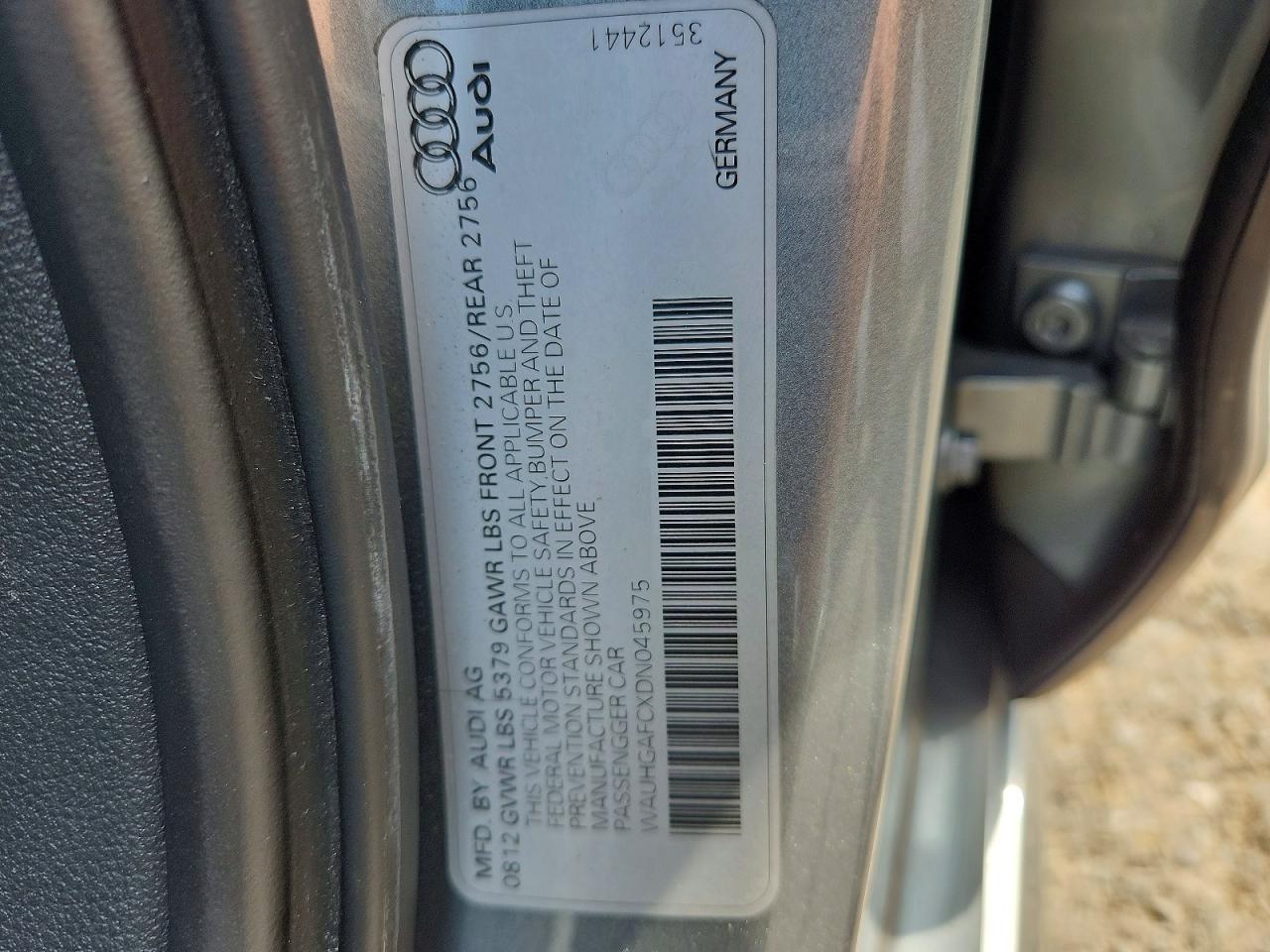 2013 Audi A6 Prestige Silver vin: WAUHGAFCXDN045975
