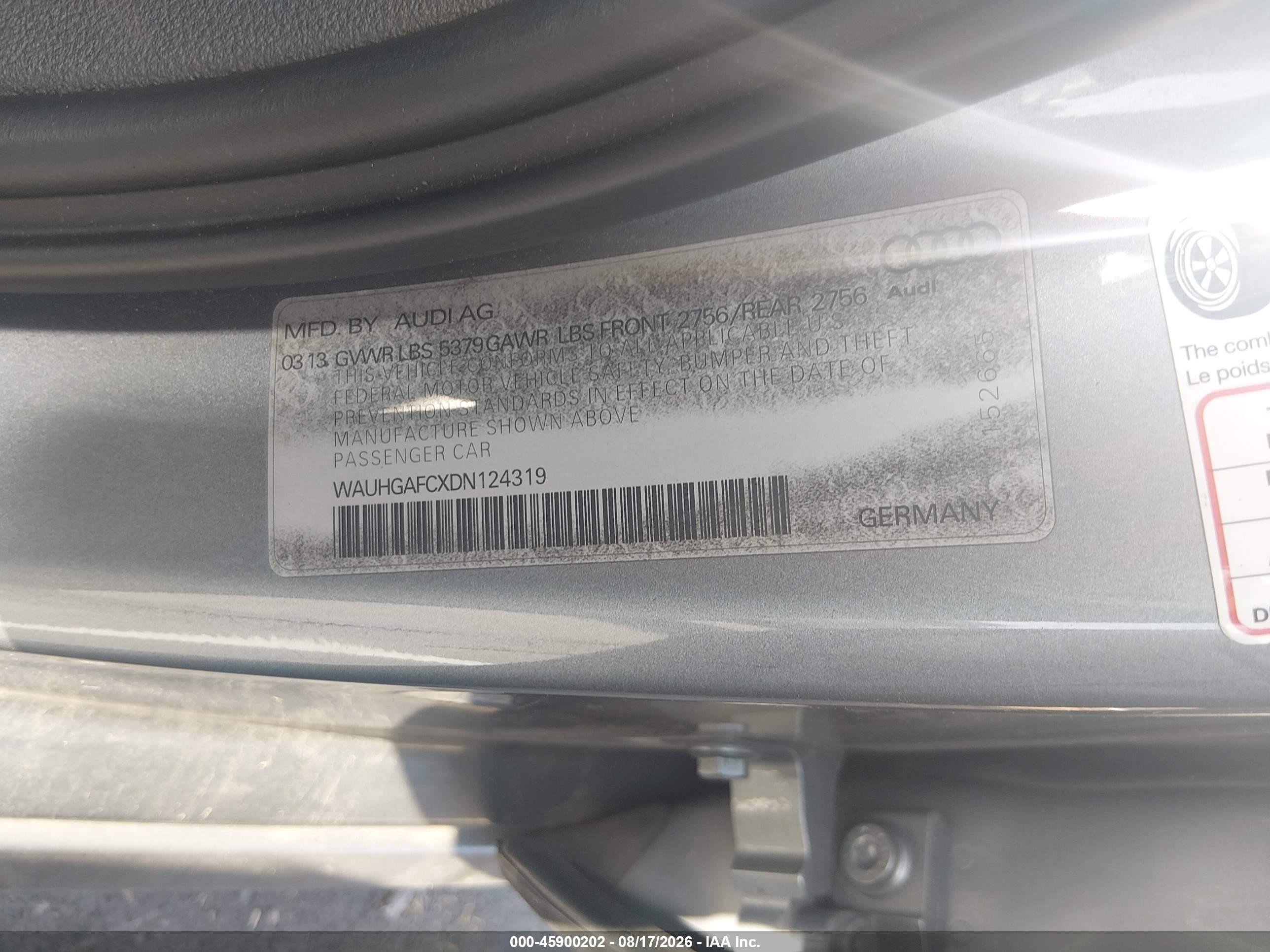 2013 Audi A6 3.0t Premium Серый vin: WAUHGAFCXDN124319