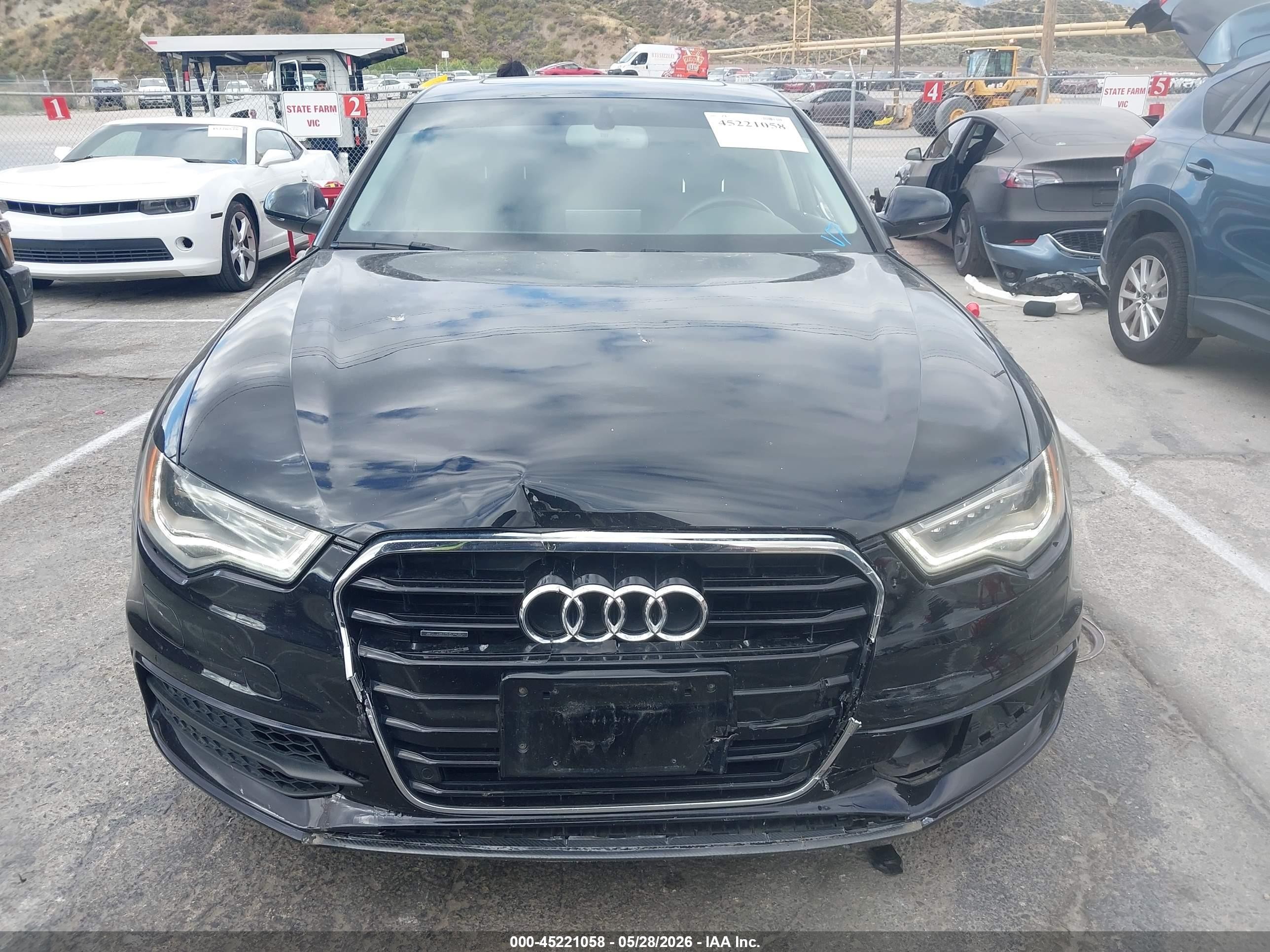 2014 Audi A6 3.0t Premium Plus Black vin: WAUHGAFCXEN047078