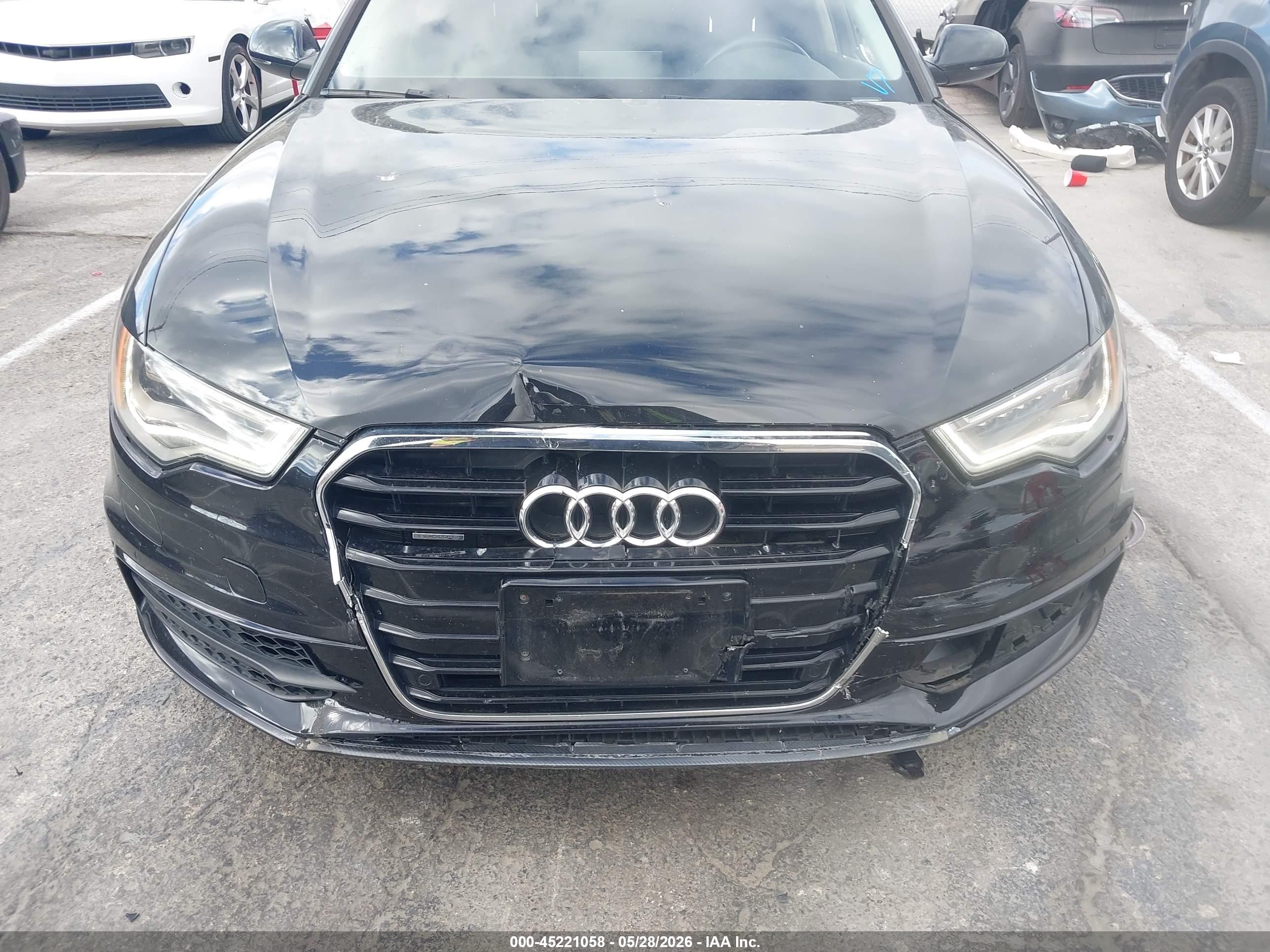 2014 Audi A6 3.0t Premium Plus Black vin: WAUHGAFCXEN047078